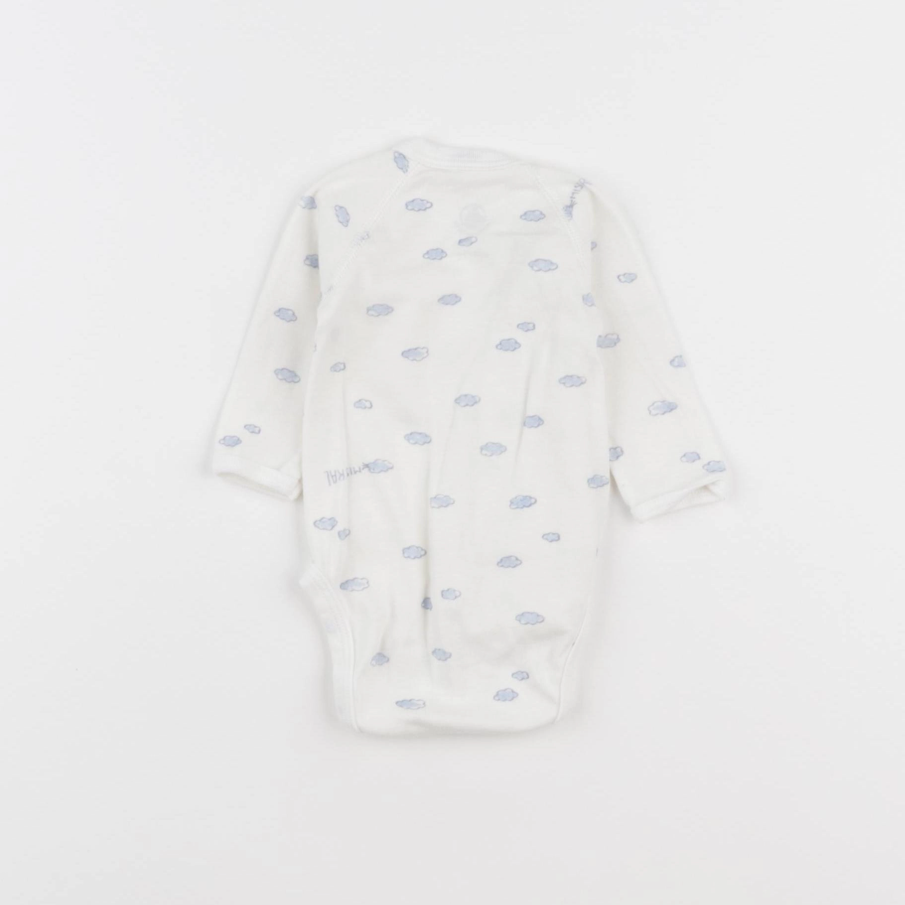 Petit Bateau - body beige, bleu - 1 mois