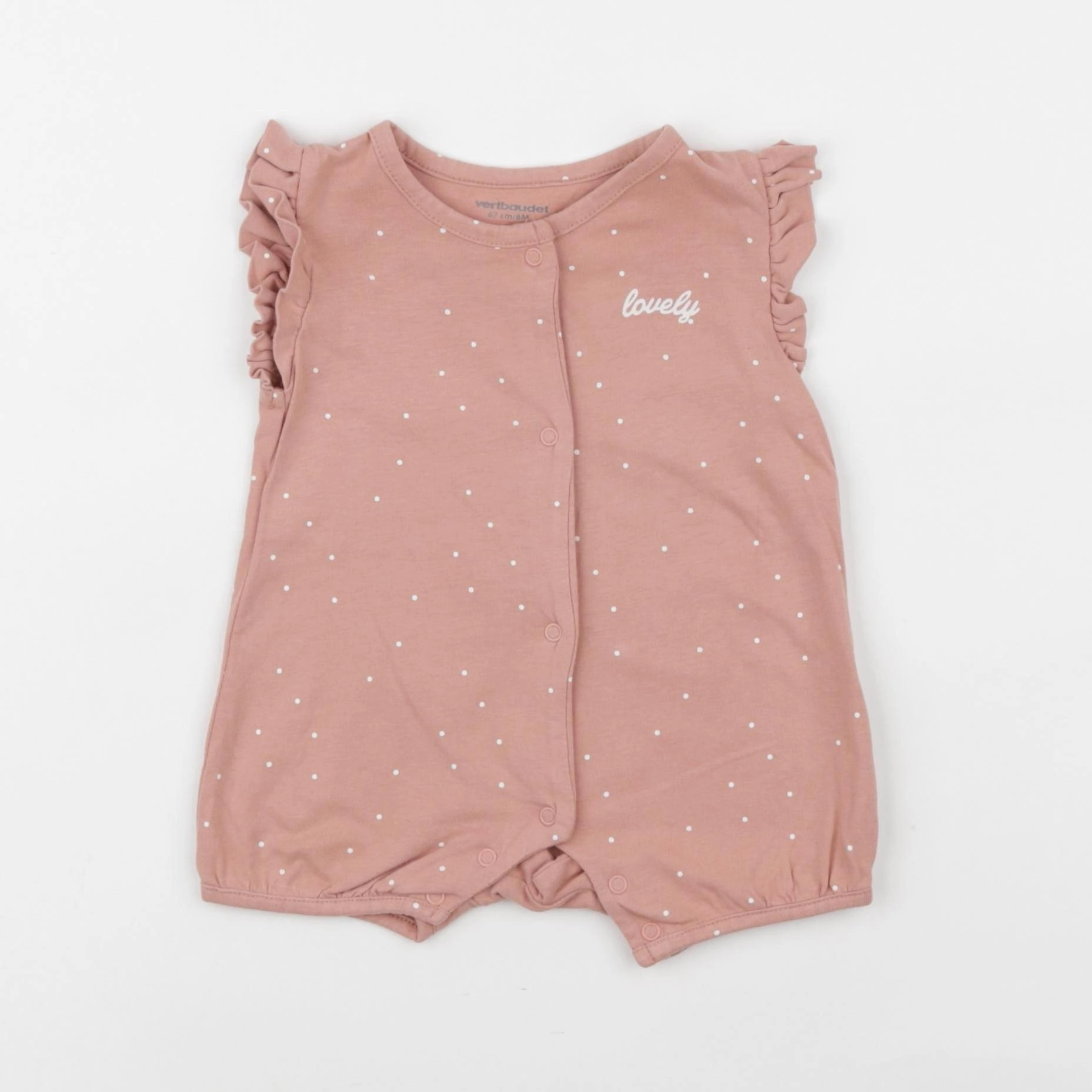 Vertbaudet - combinaison rose - 6 mois
