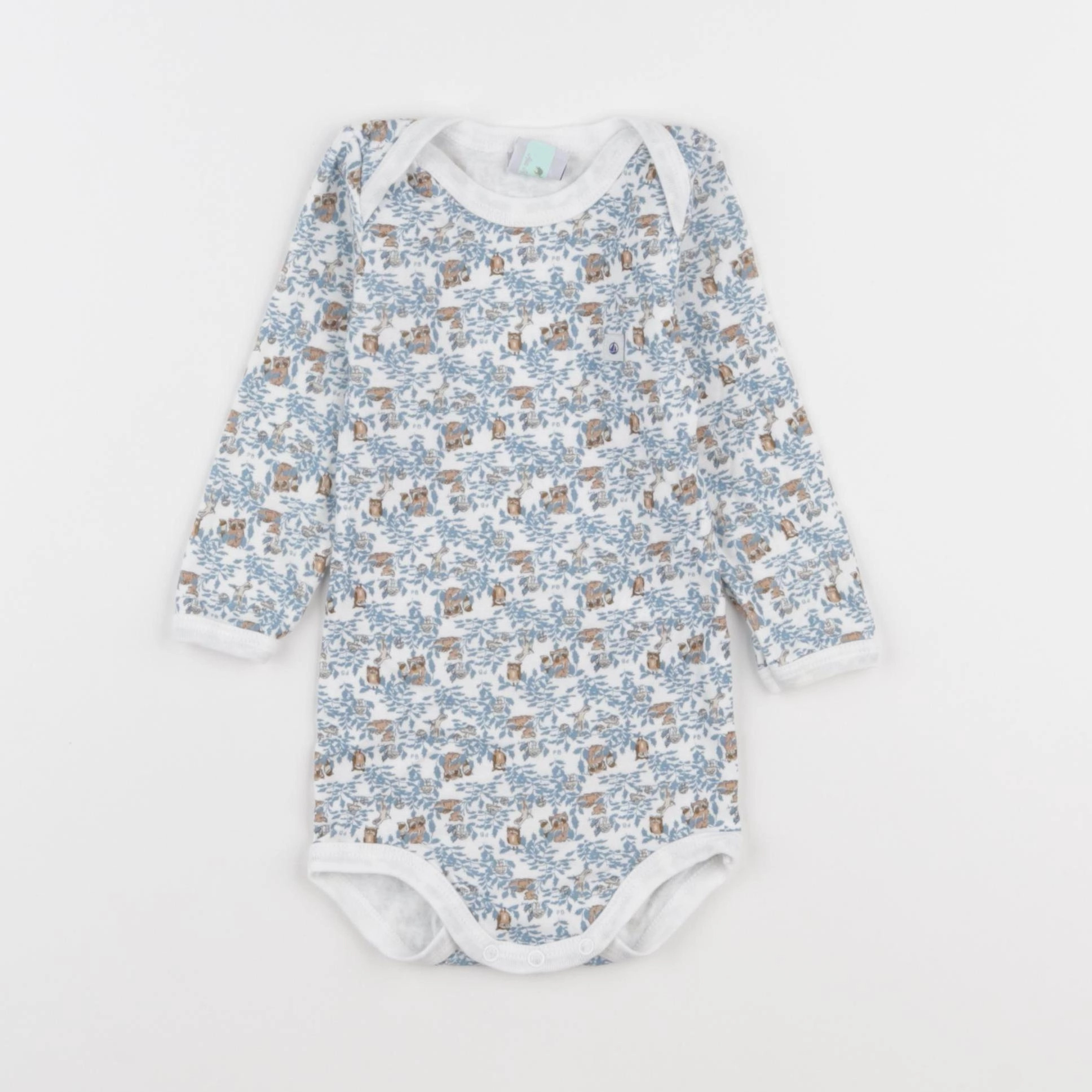 Petit Bateau - body bleu - 12 mois