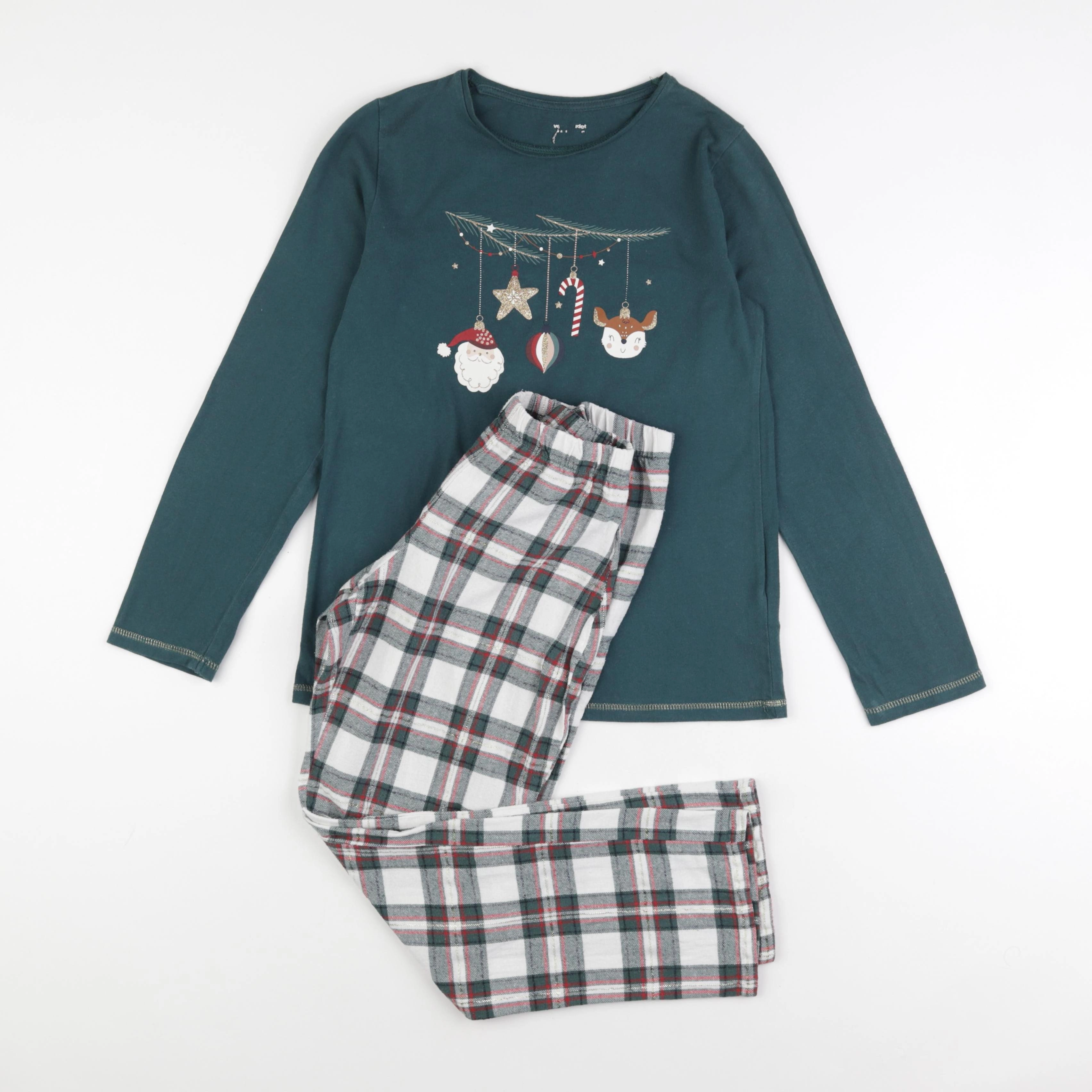 Vertbaudet - pyjama coton vert - 12 ans
