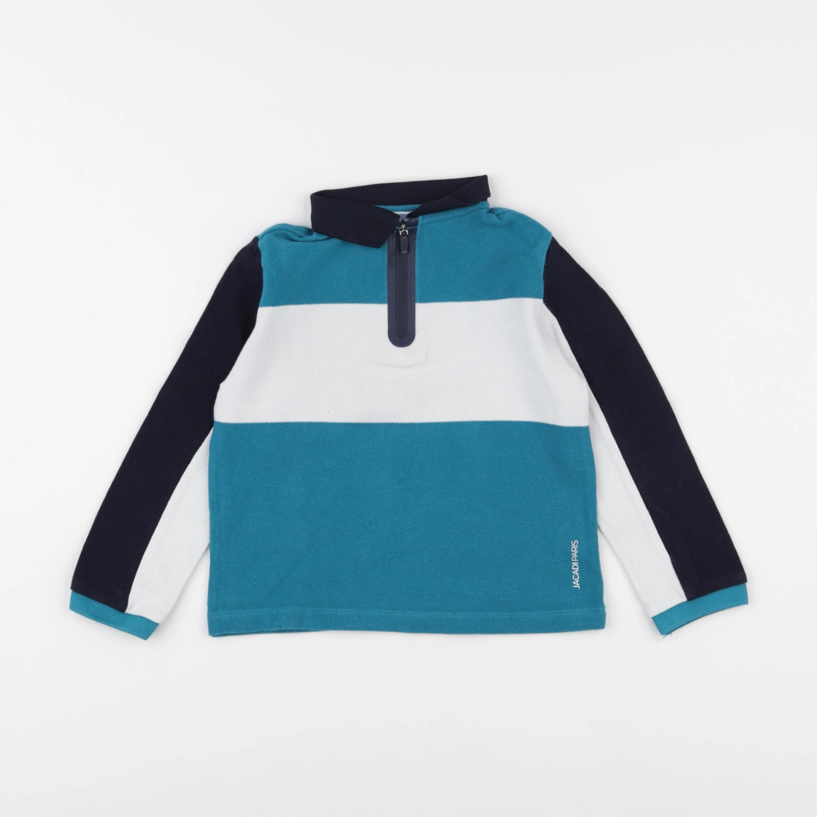Jacadi - polo blanc, bleu - 4 ans