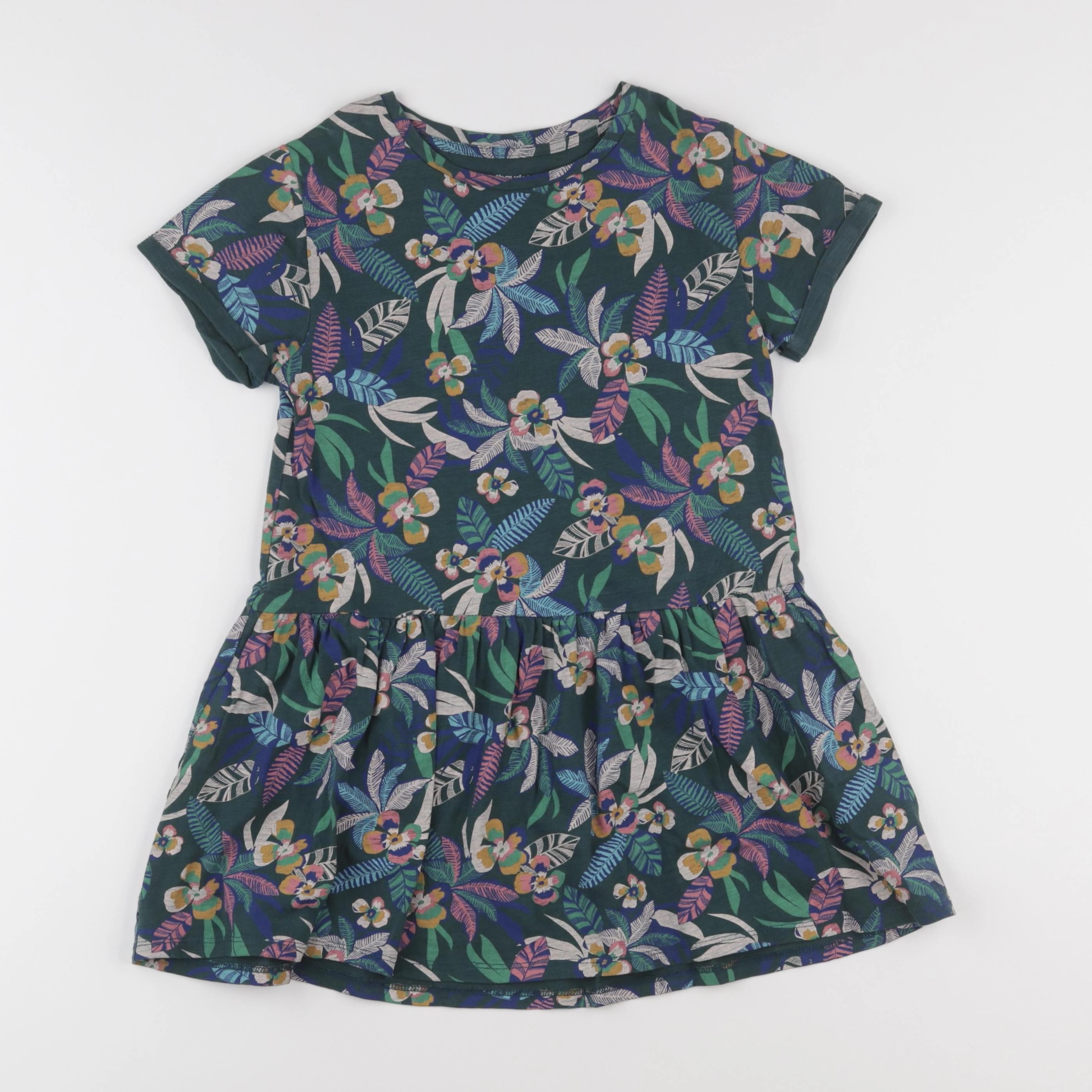 Vertbaudet - robe vert - 8 ans