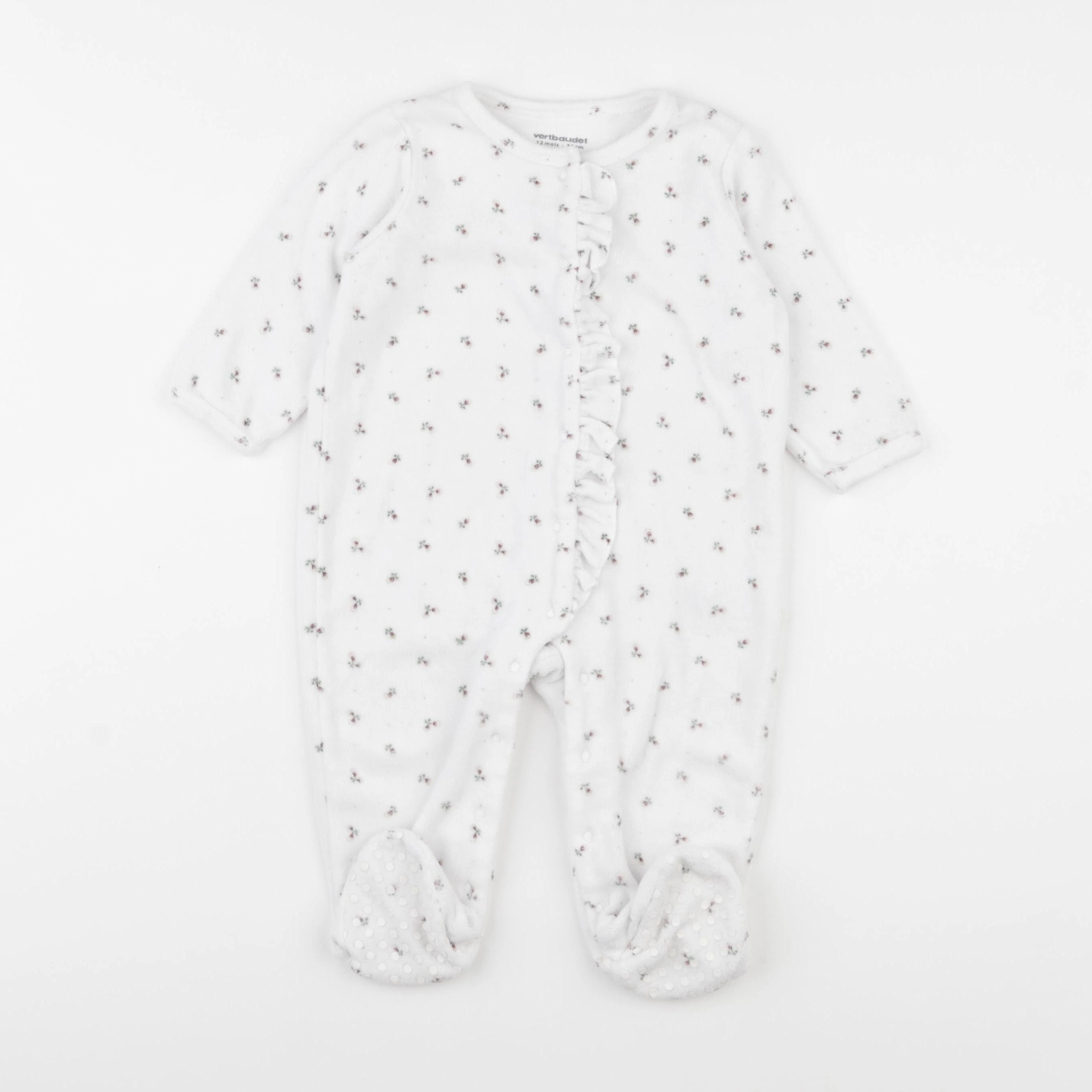Vertbaudet - pyjama velours blanc - 12 mois