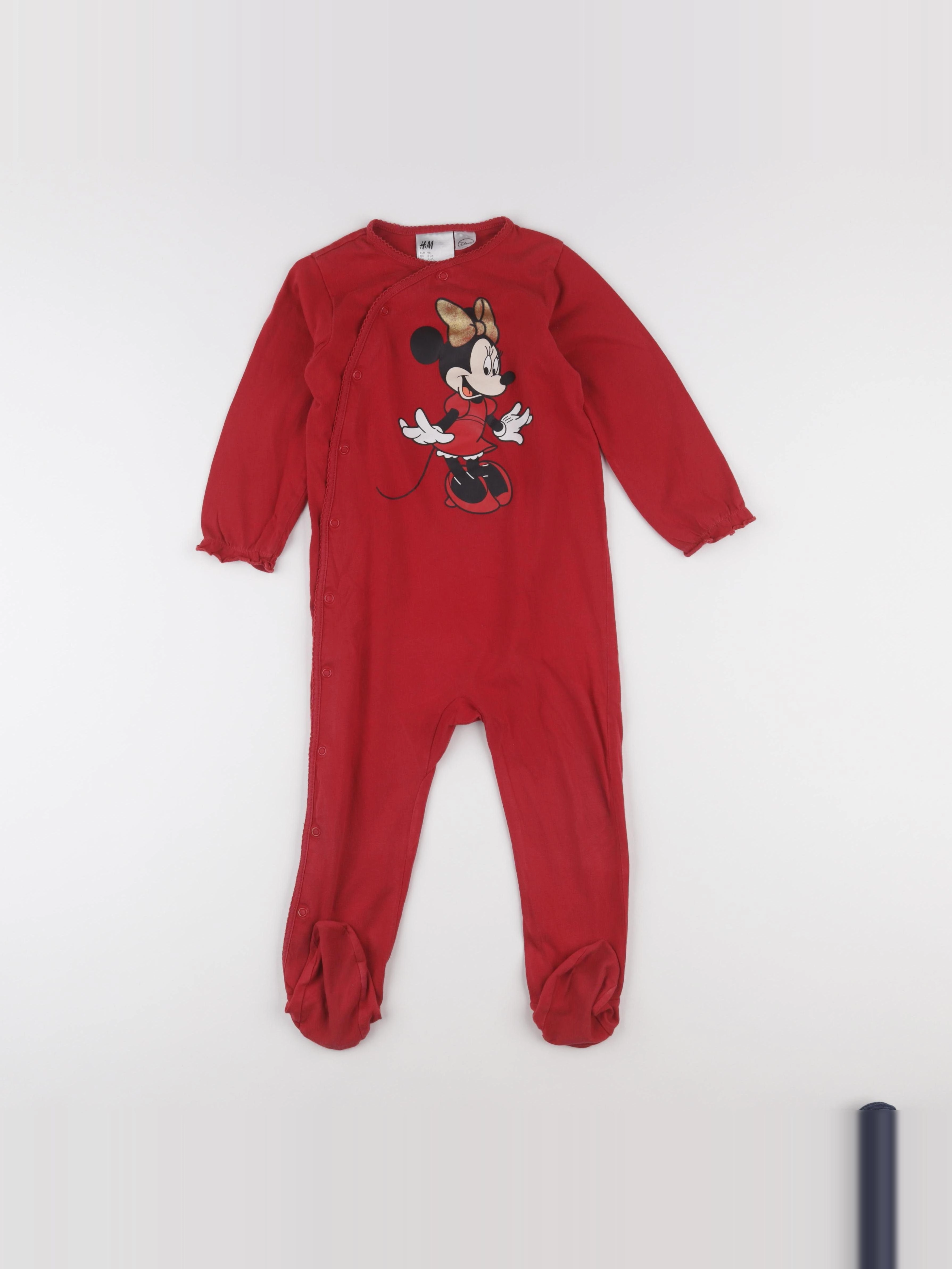 H&M - pyjama coton rouge - 2/3 ans
