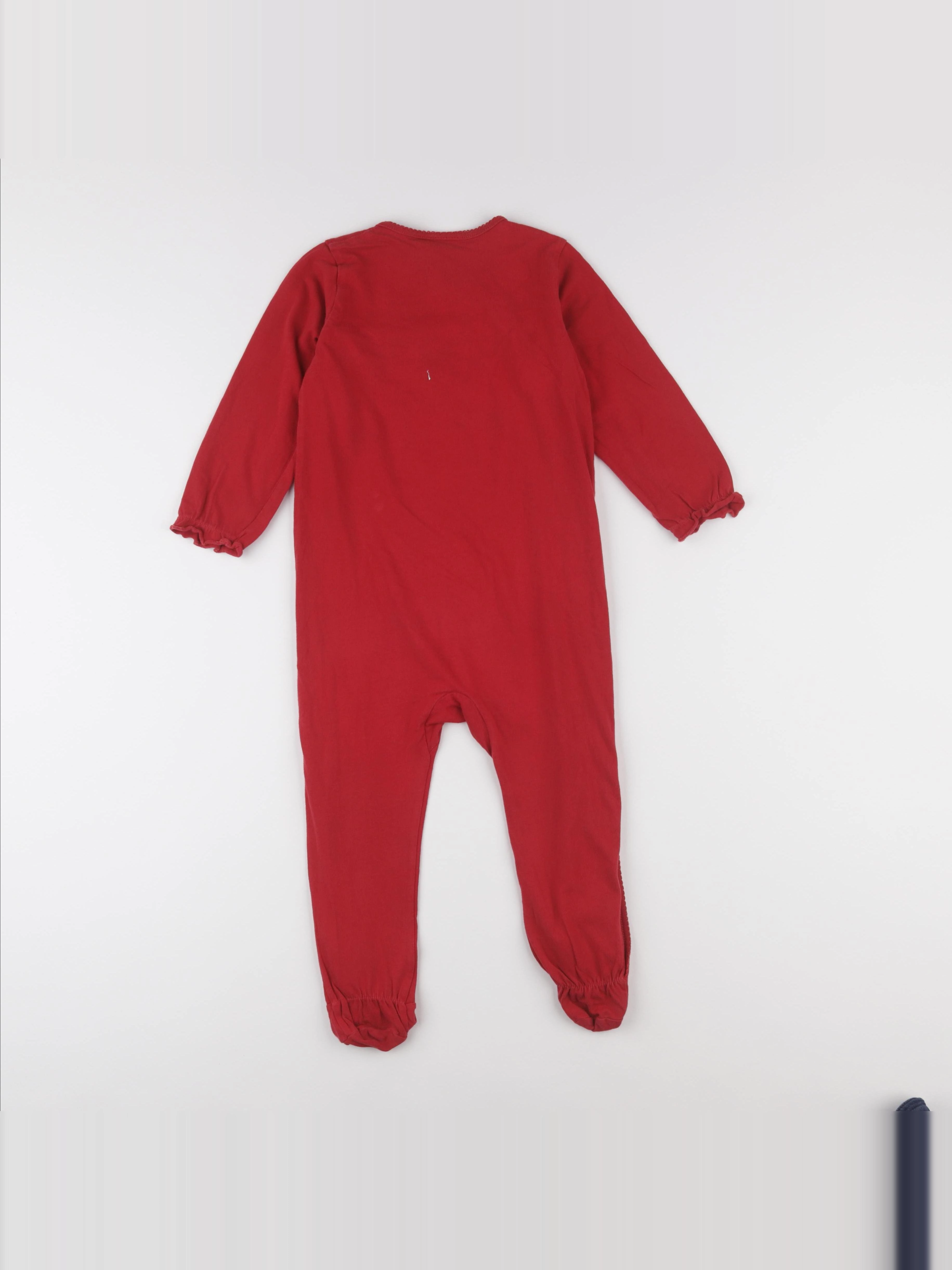 H&M - pyjama coton rouge - 2/3 ans