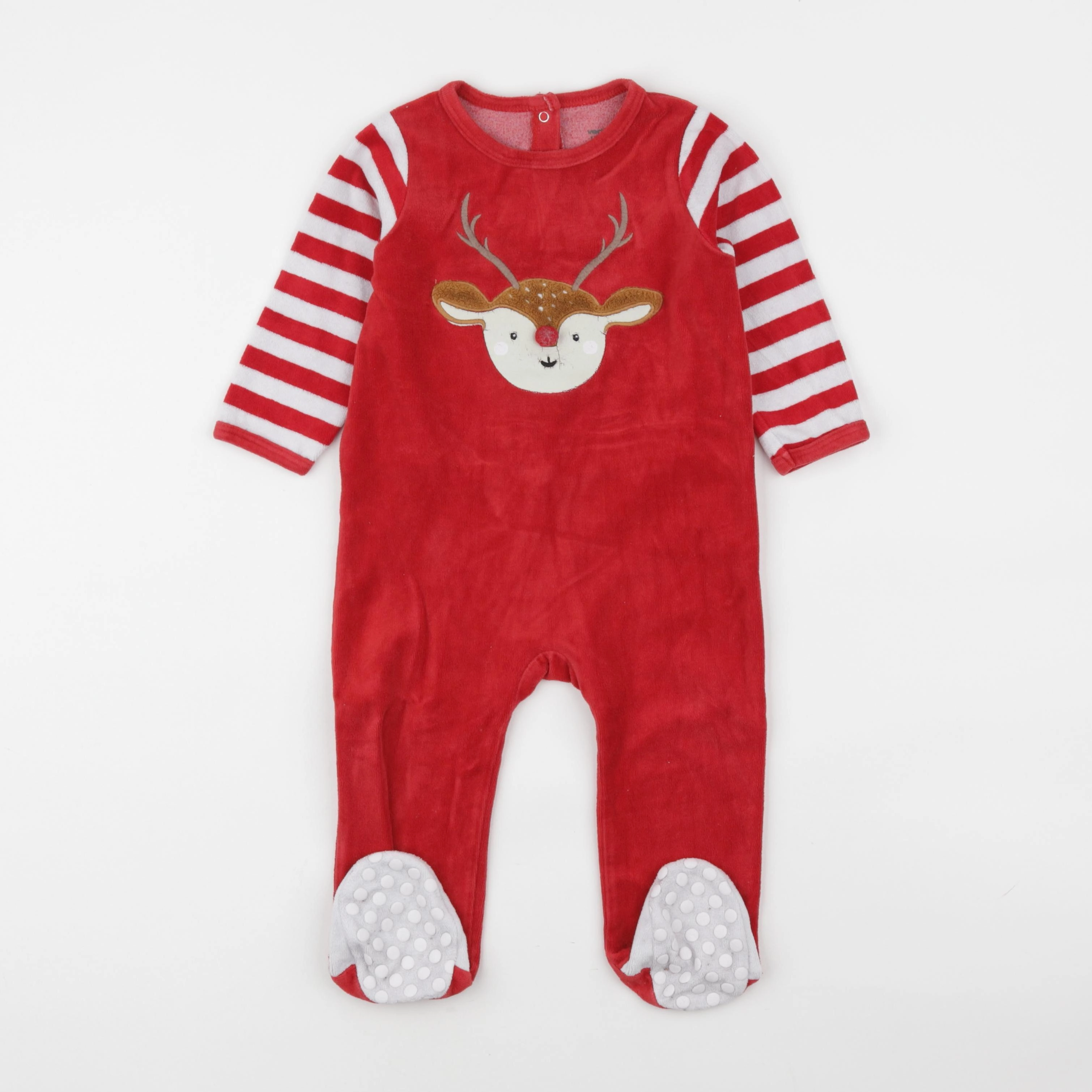 Vertbaudet - pyjama velours rouge - 18 mois