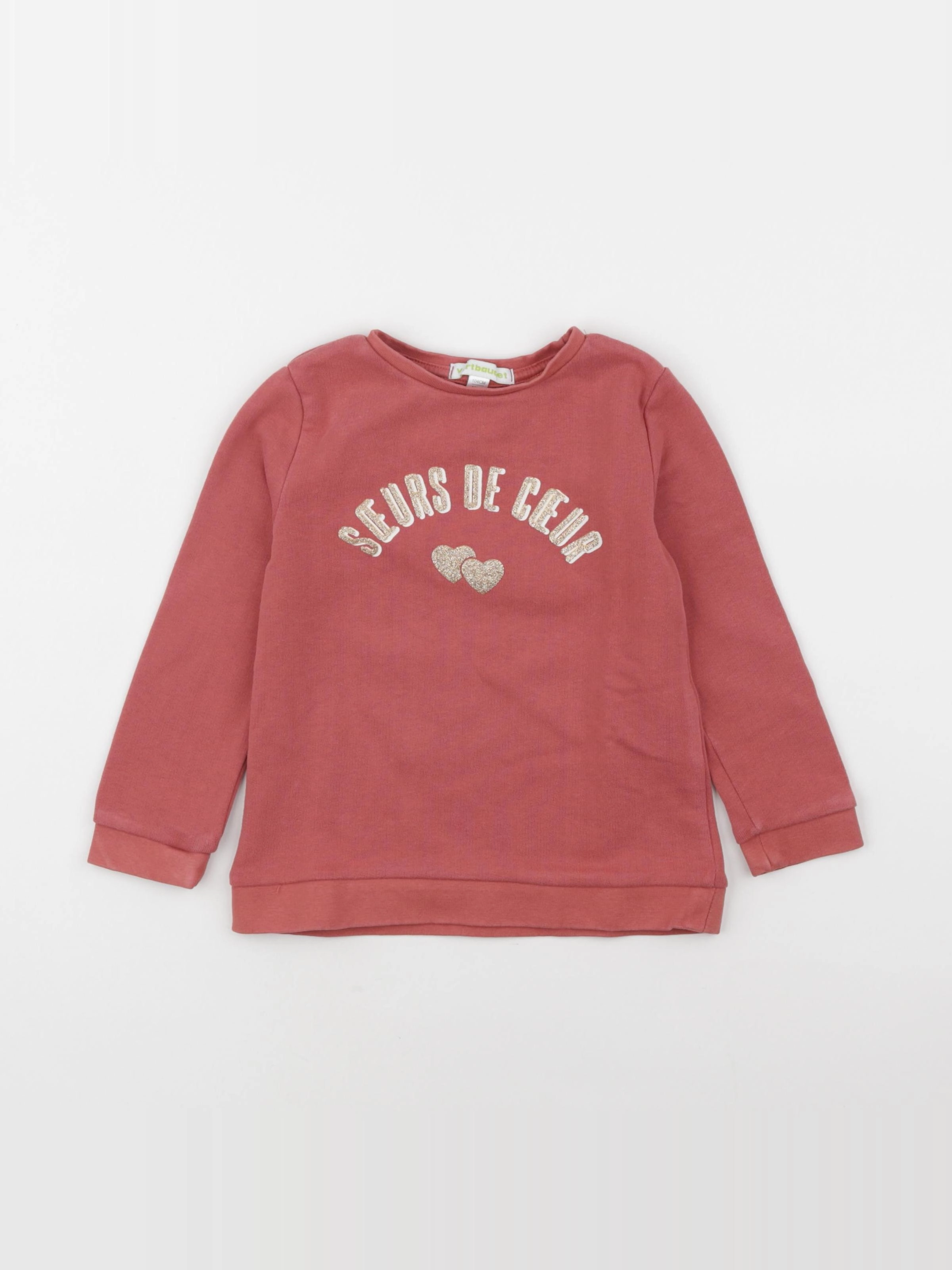 Vertbaudet - sweat rose - 4 ans