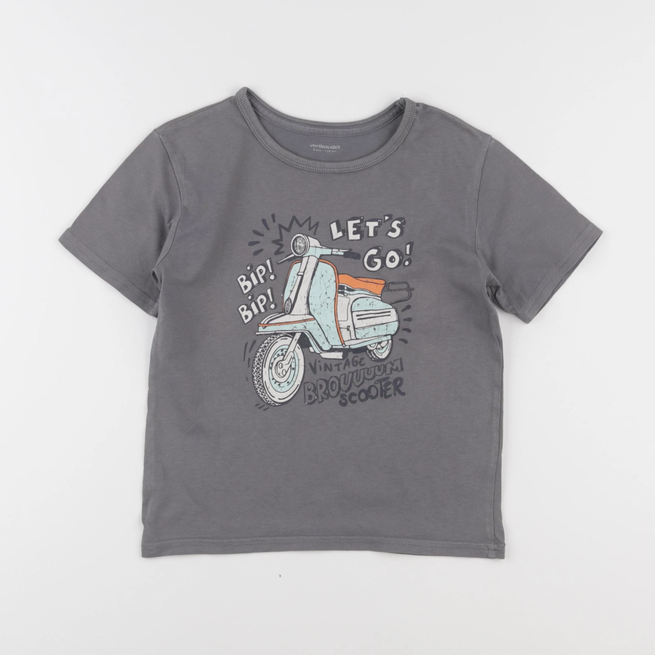 Vertbaudet - tee-shirt gris - 8 ans