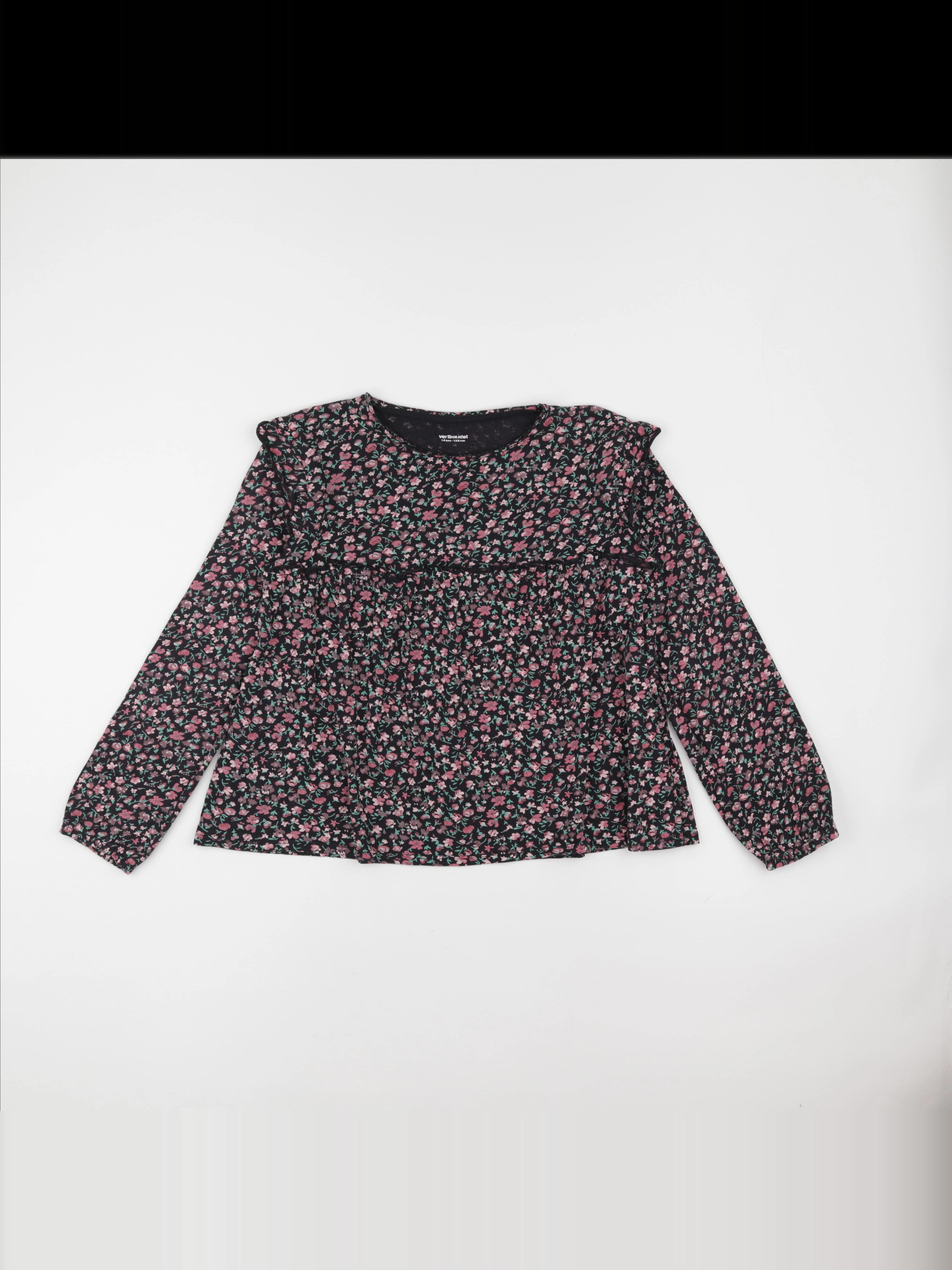 Vertbaudet - tee-shirt noir, rose - 14 ans