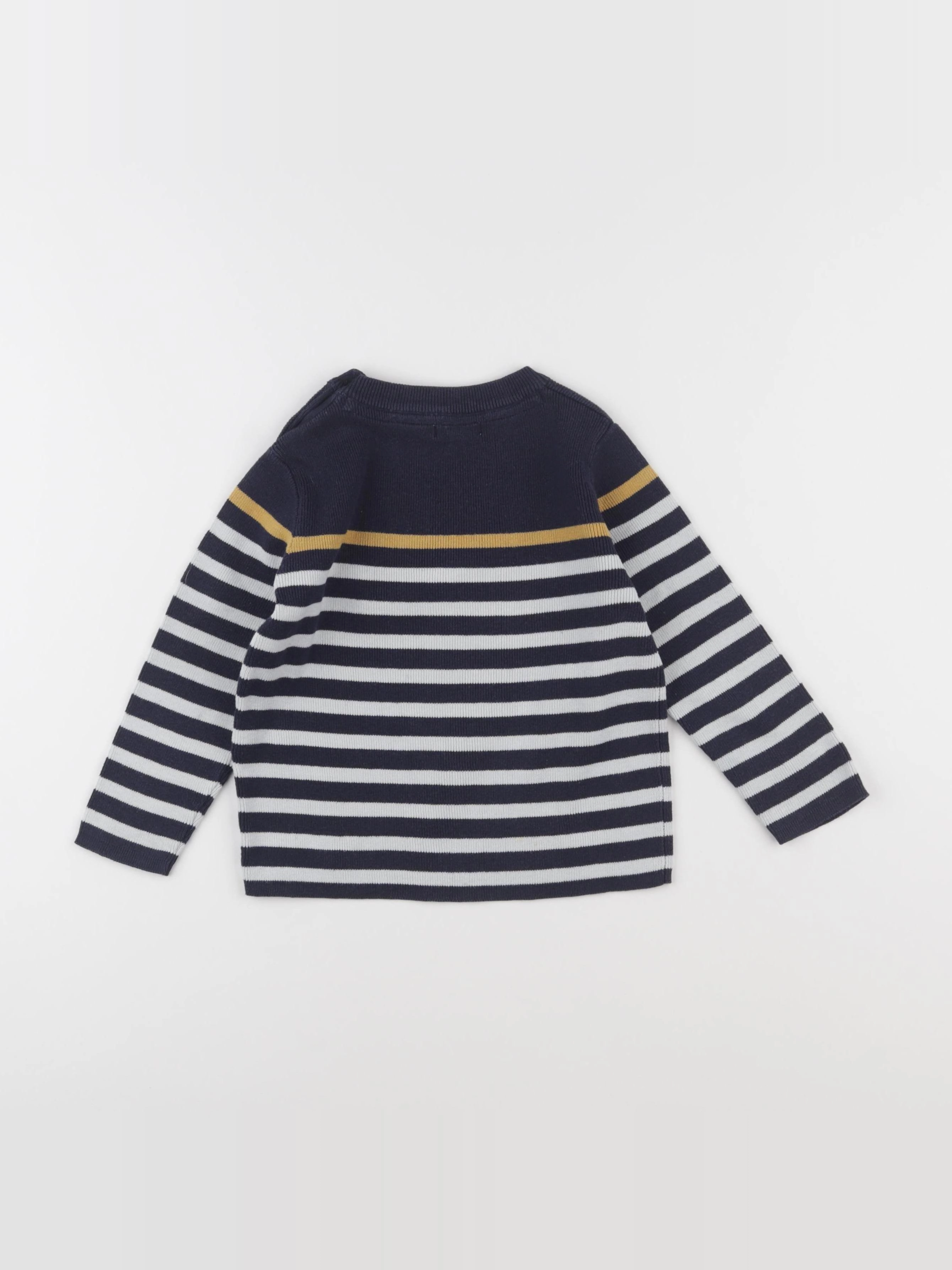 Vertbaudet - pull bleu, blanc - 3 ans
