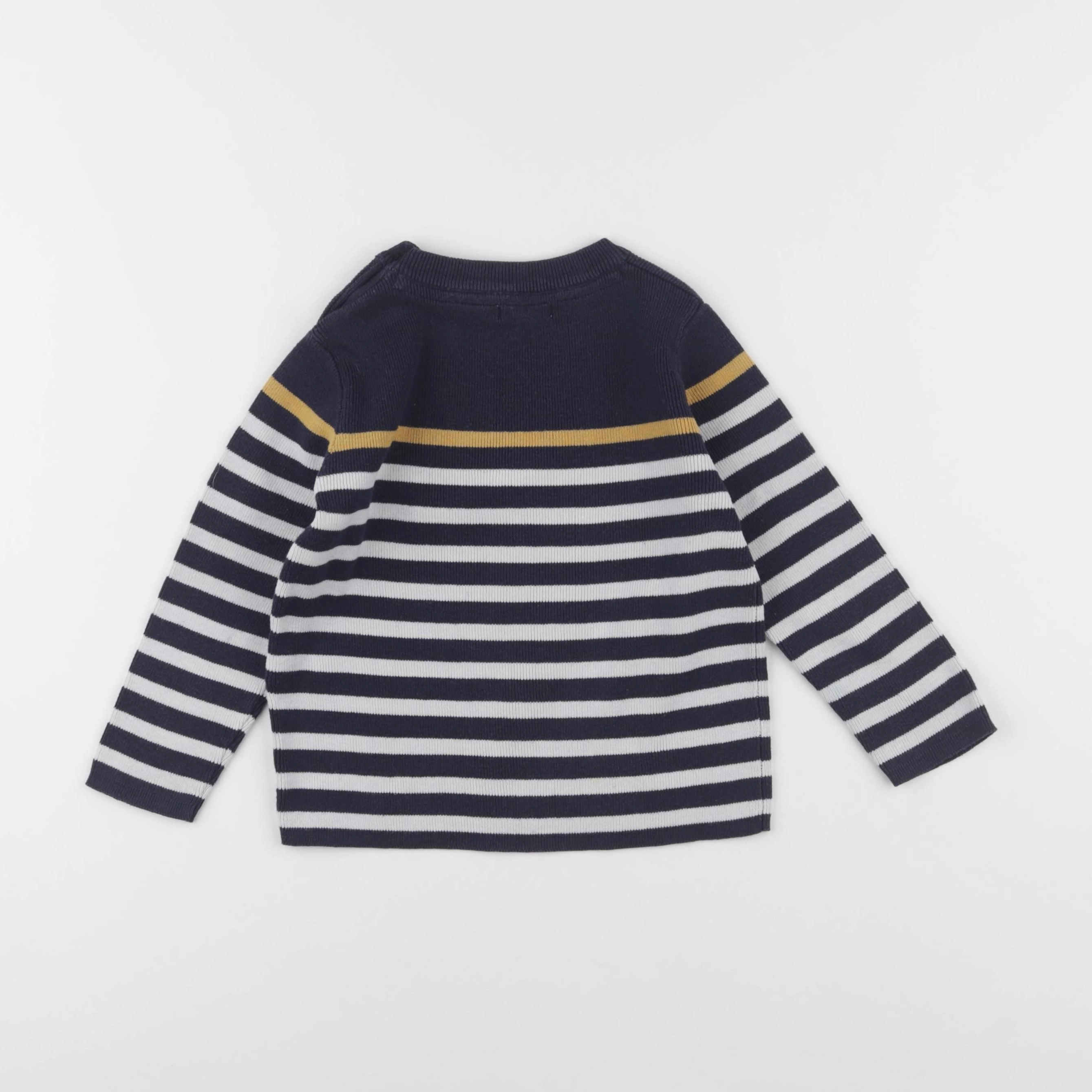 Vertbaudet - pull bleu, blanc - 3 ans