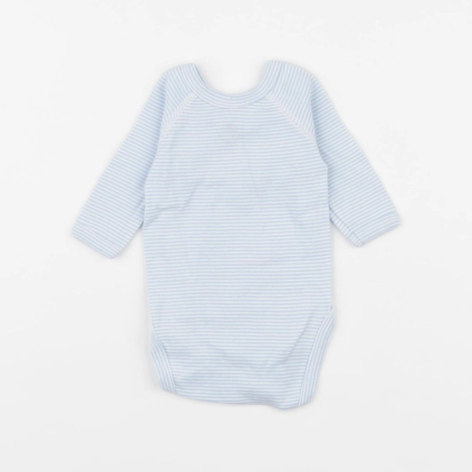 Petit Bateau - body bleu - 0 mois