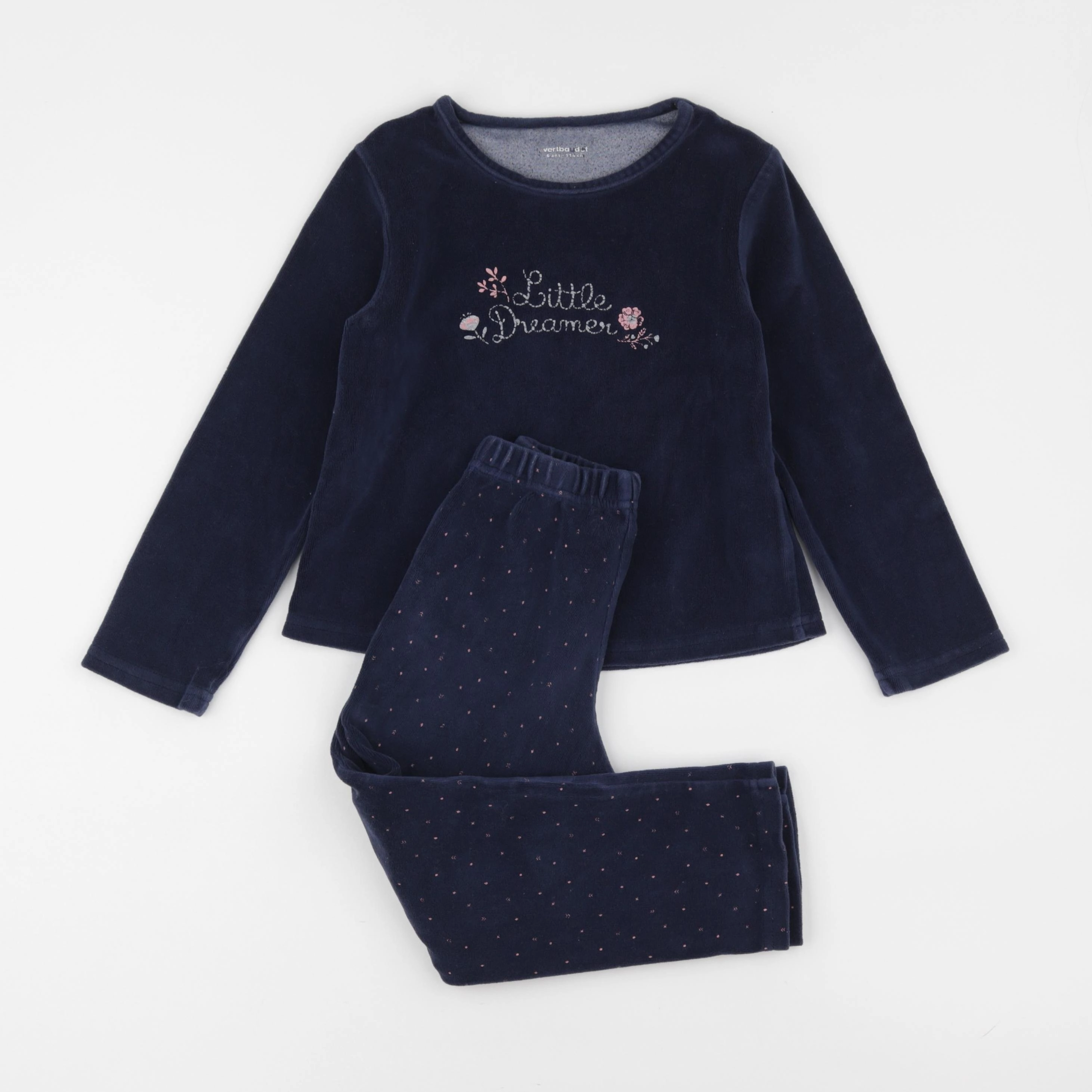Vertbaudet - pyjama velours bleu - 6 ans