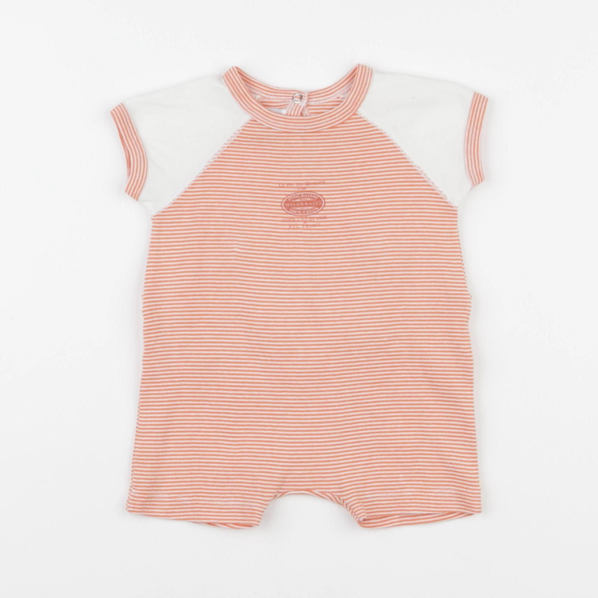 Petit Bateau - pyjama coton orange - 3 mois