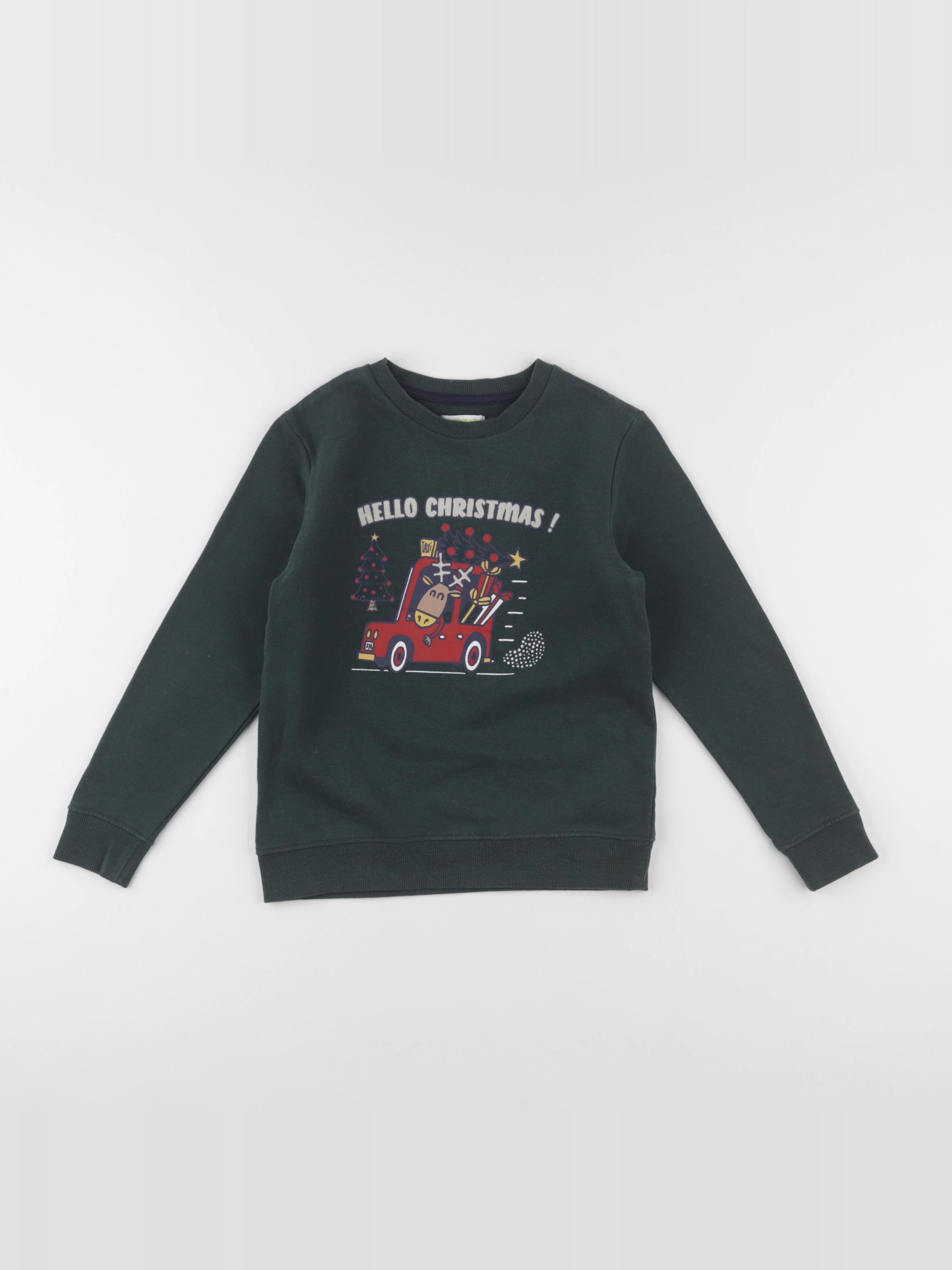 Vertbaudet - sweat vert - 8 ans