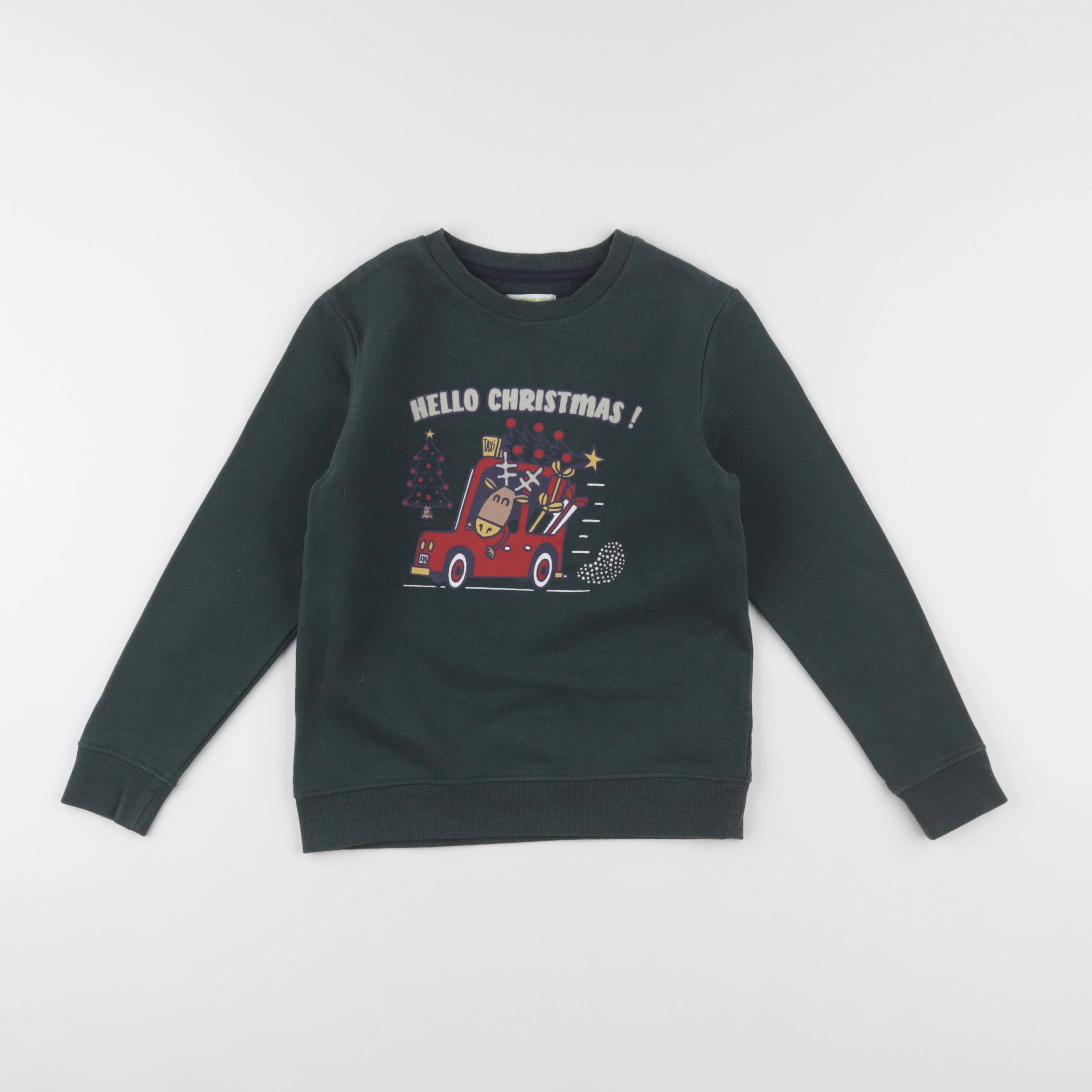 Vertbaudet - sweat vert - 8 ans