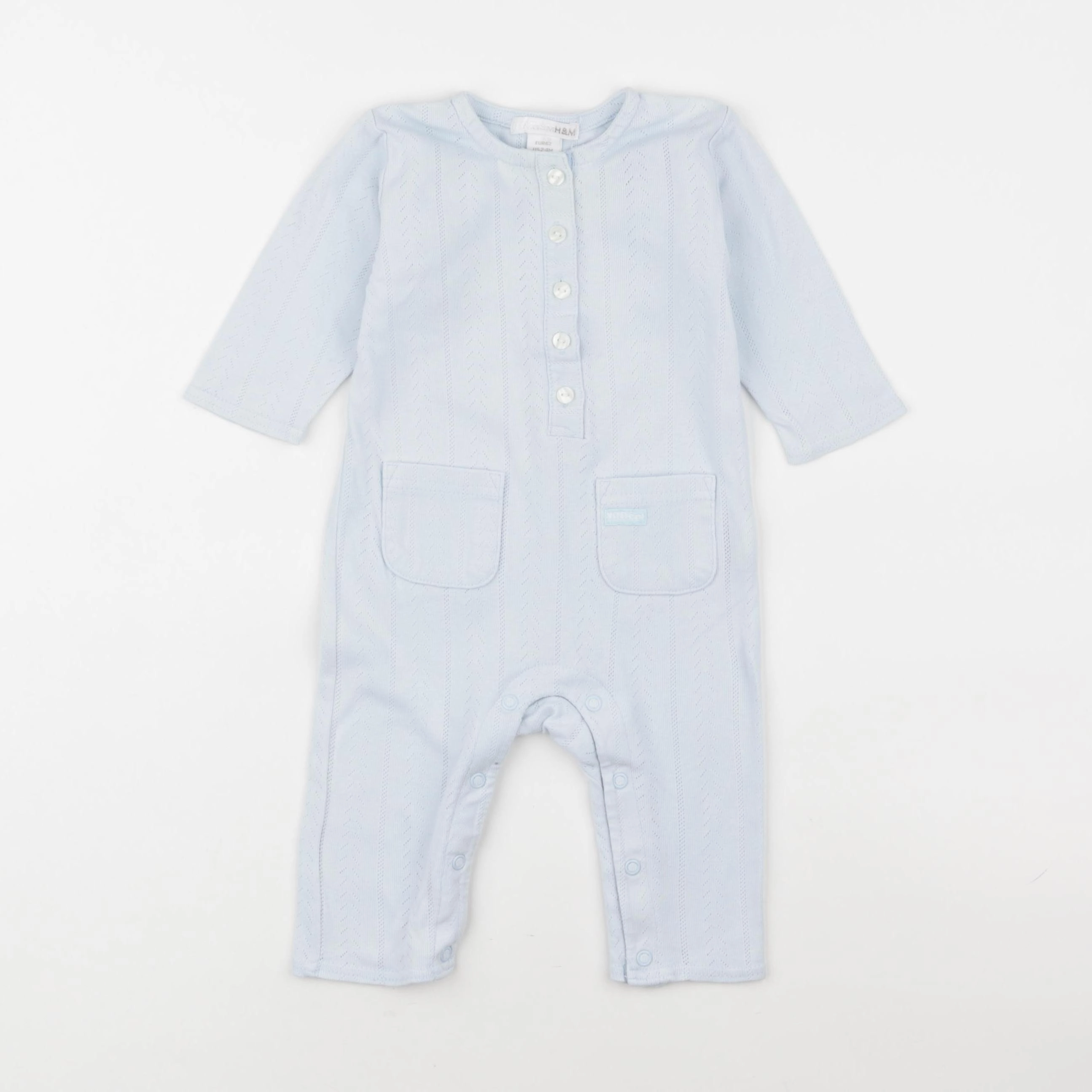 H&M - pyjama coton bleu - 1/3 mois