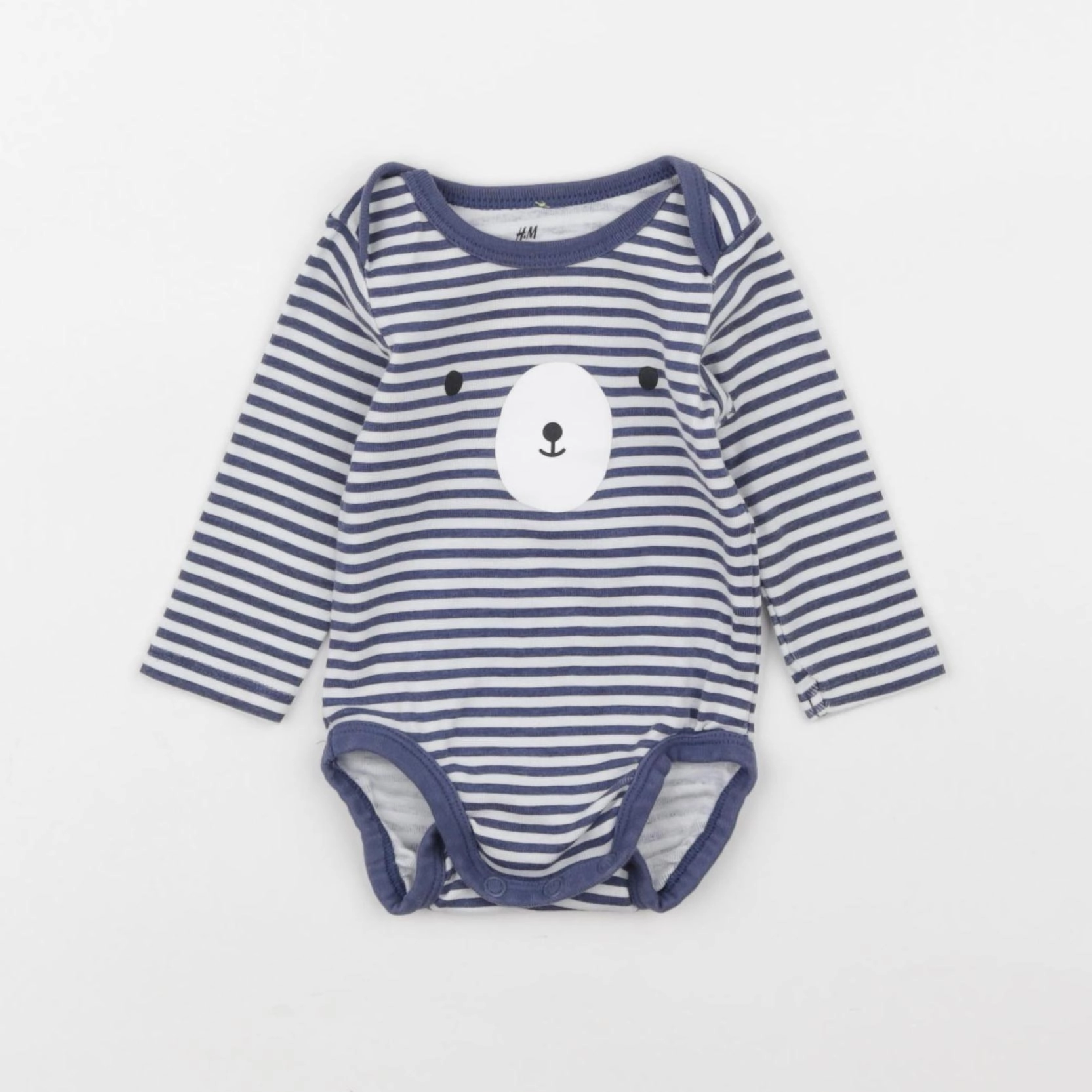 H&M - body blanc, bleu - 1 mois