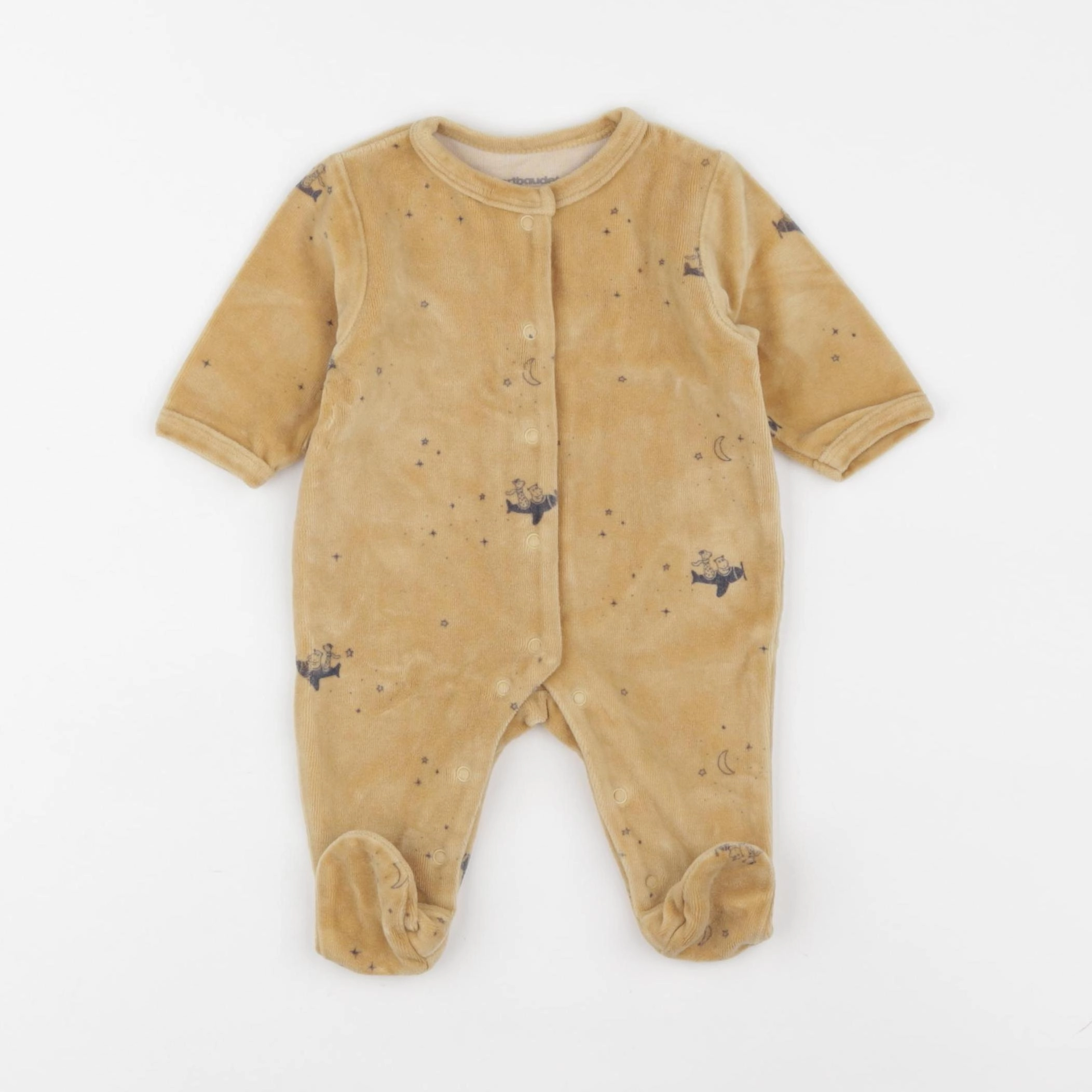 Vertbaudet - pyjama velours jaune - 1 mois