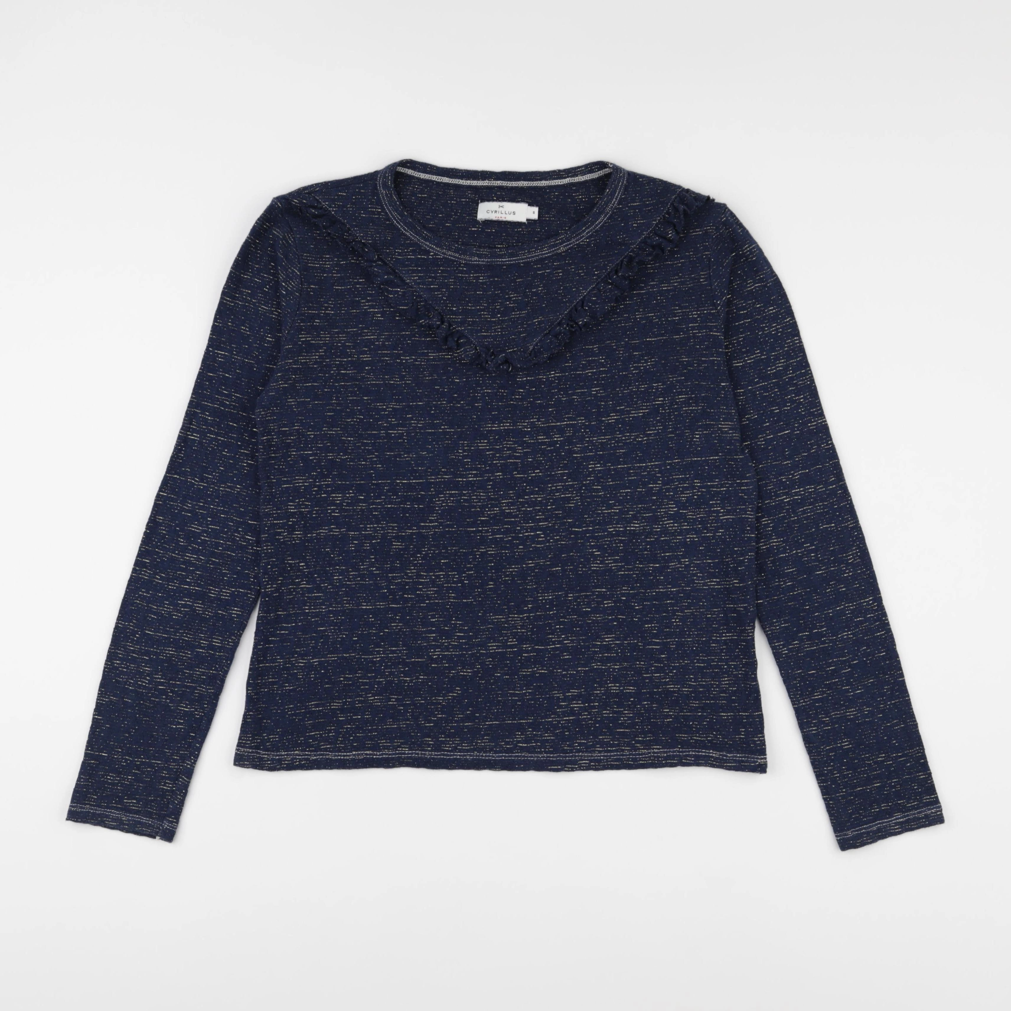 Cyrillus - tee-shirt bleu, argent - 12 ans