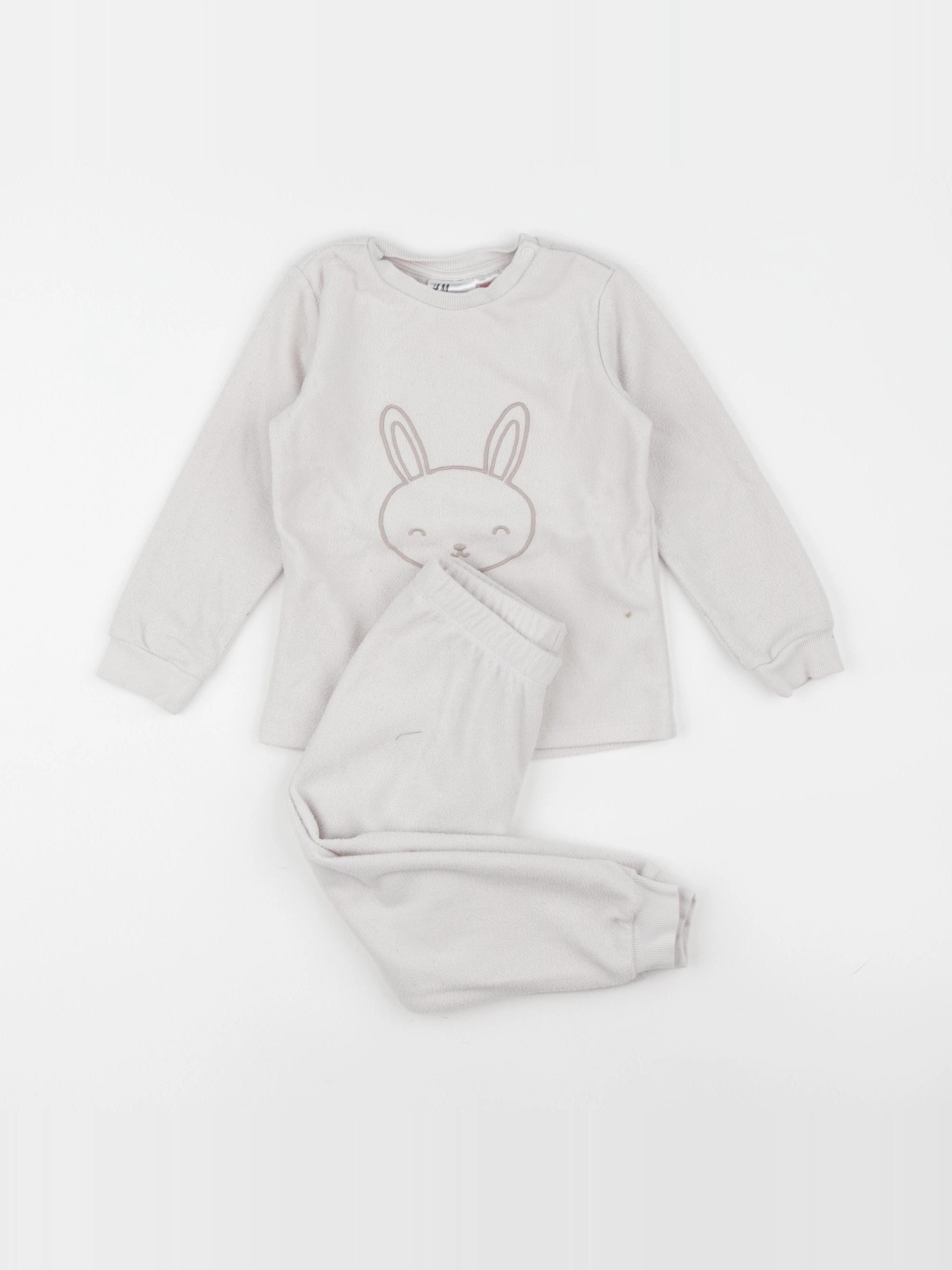H&M - pyjama velours beige - 18/24 mois