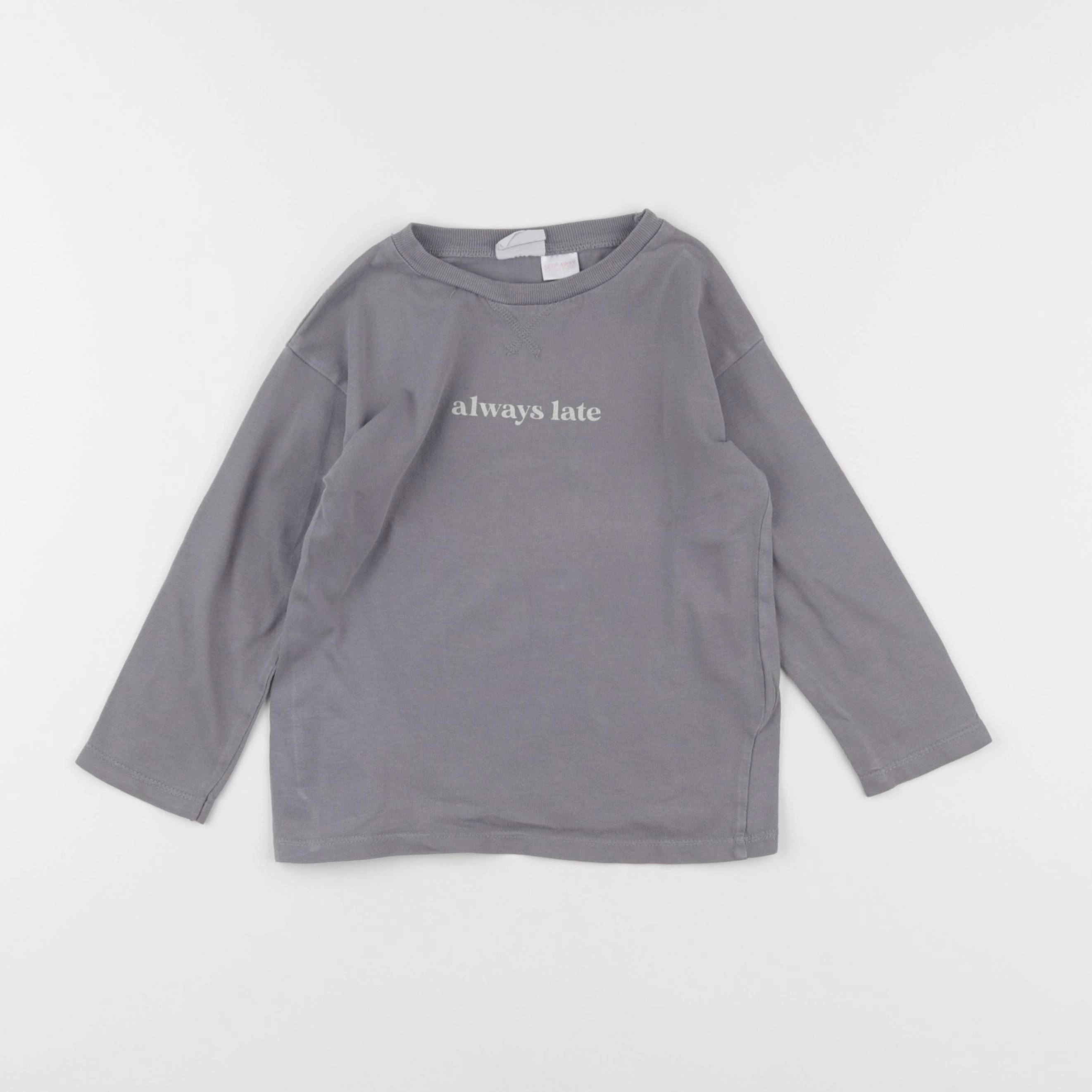 Zara - tee-shirt gris - 24/36 mois