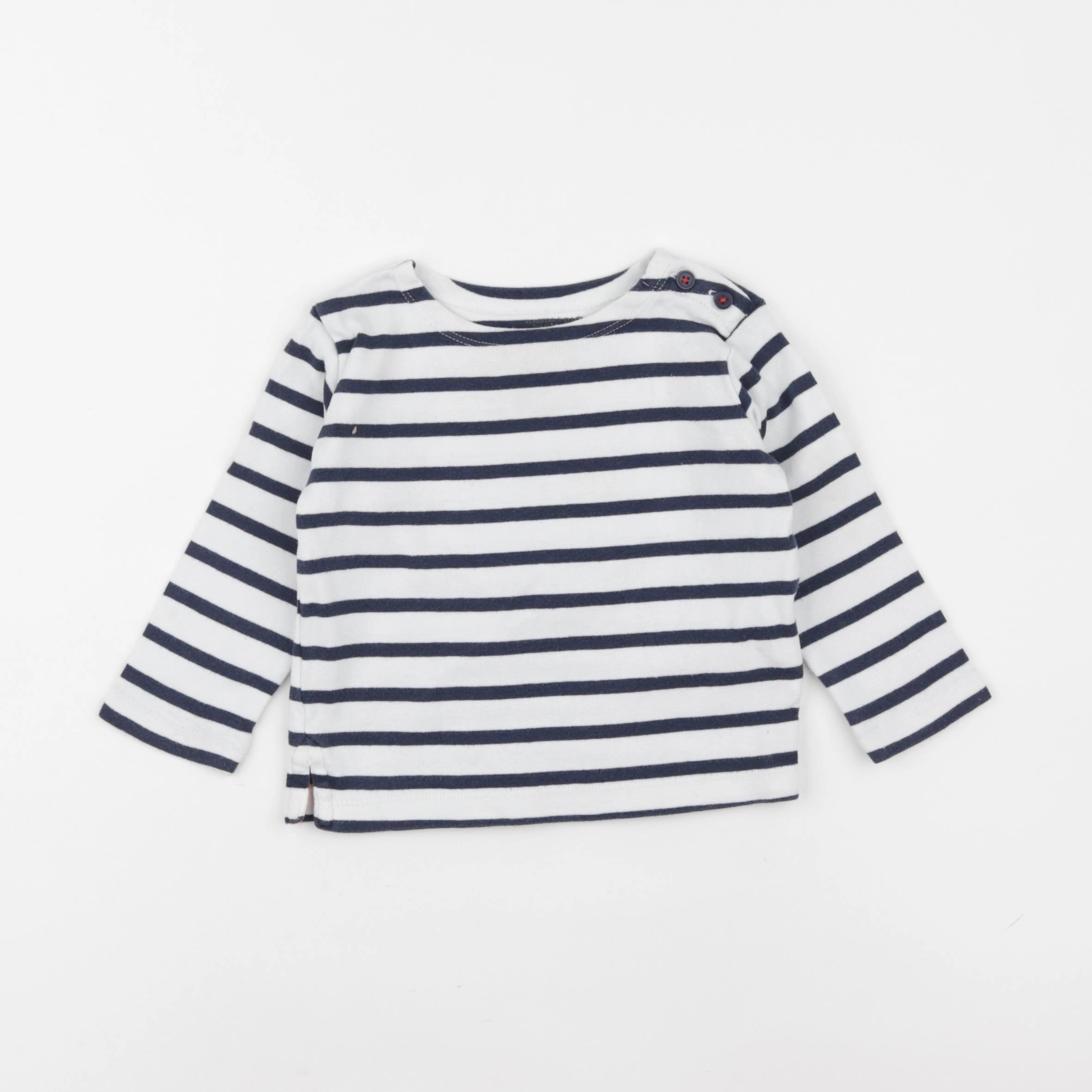 Boutchou - tee-shirt blanc, bleu - 18 mois