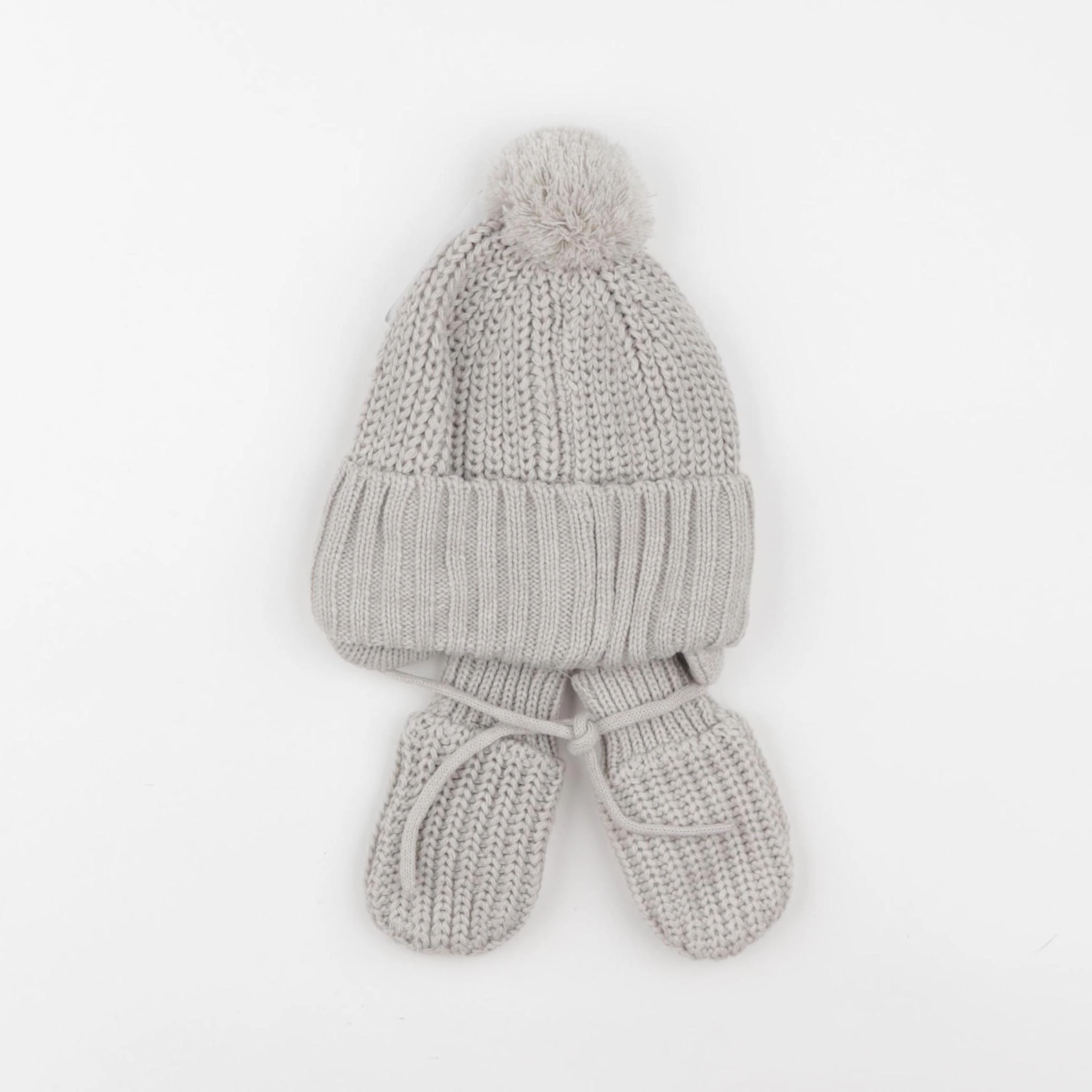 H&M - ensemble bonnet/moufles marron - 1 an à 2 ans