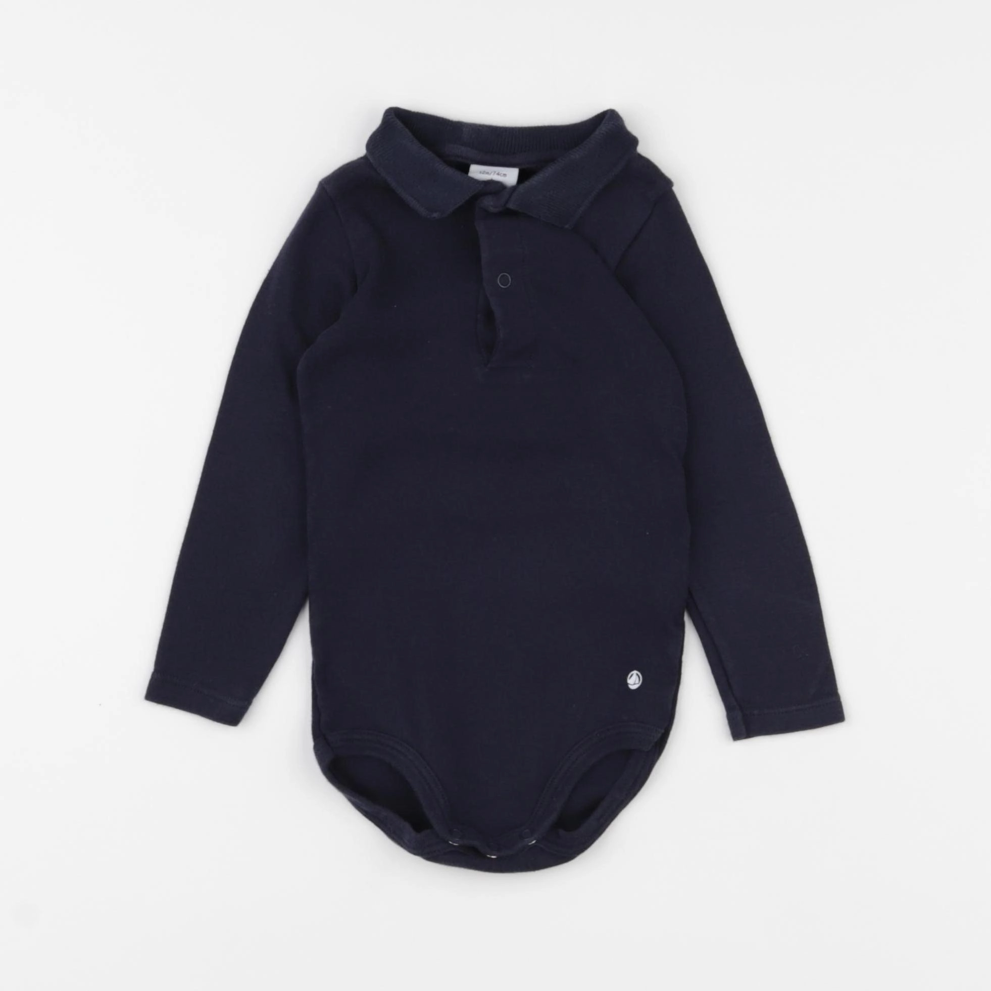 Petit Bateau - body à col bleu - 12 mois