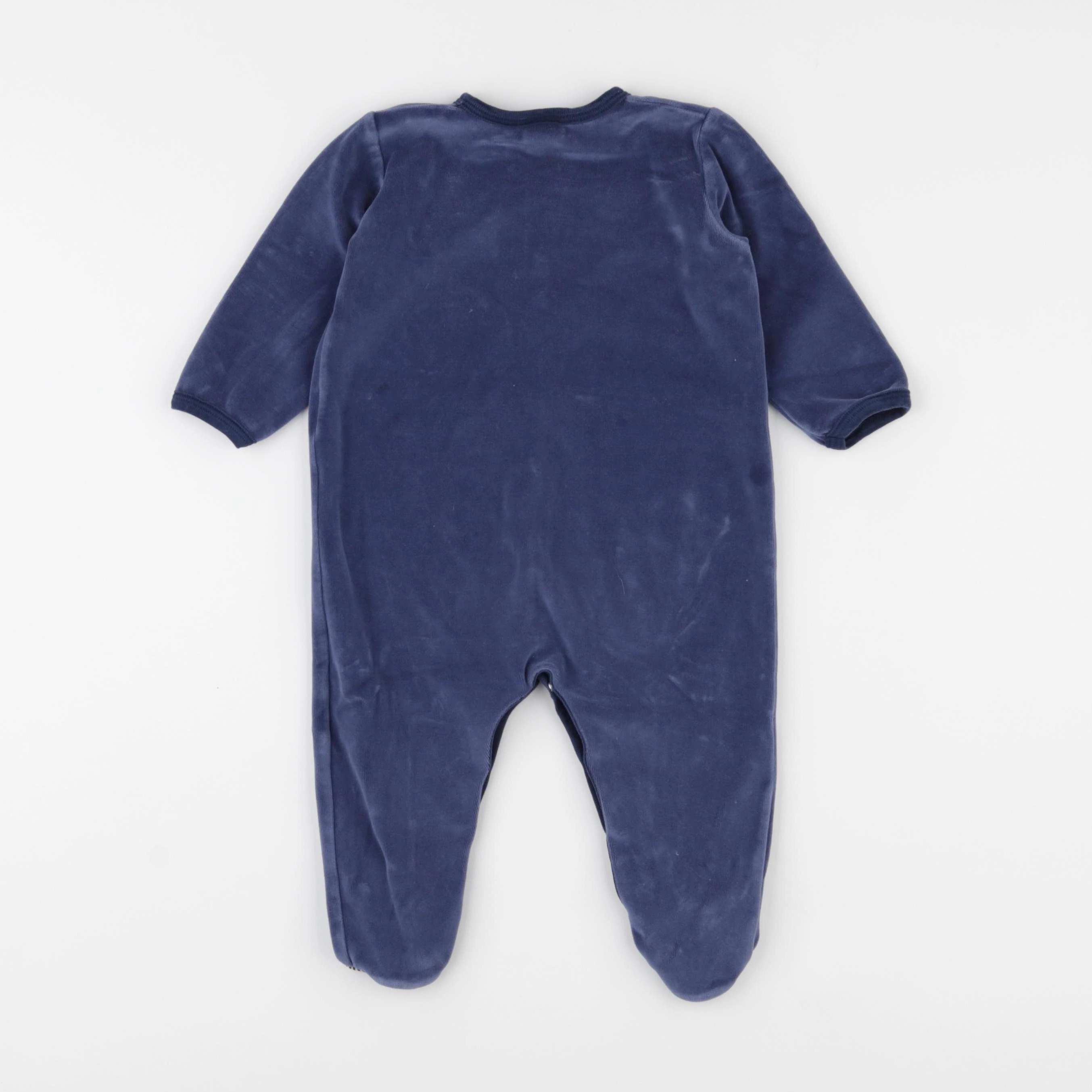 Petit Bateau - pyjama velours bleu - 12 mois