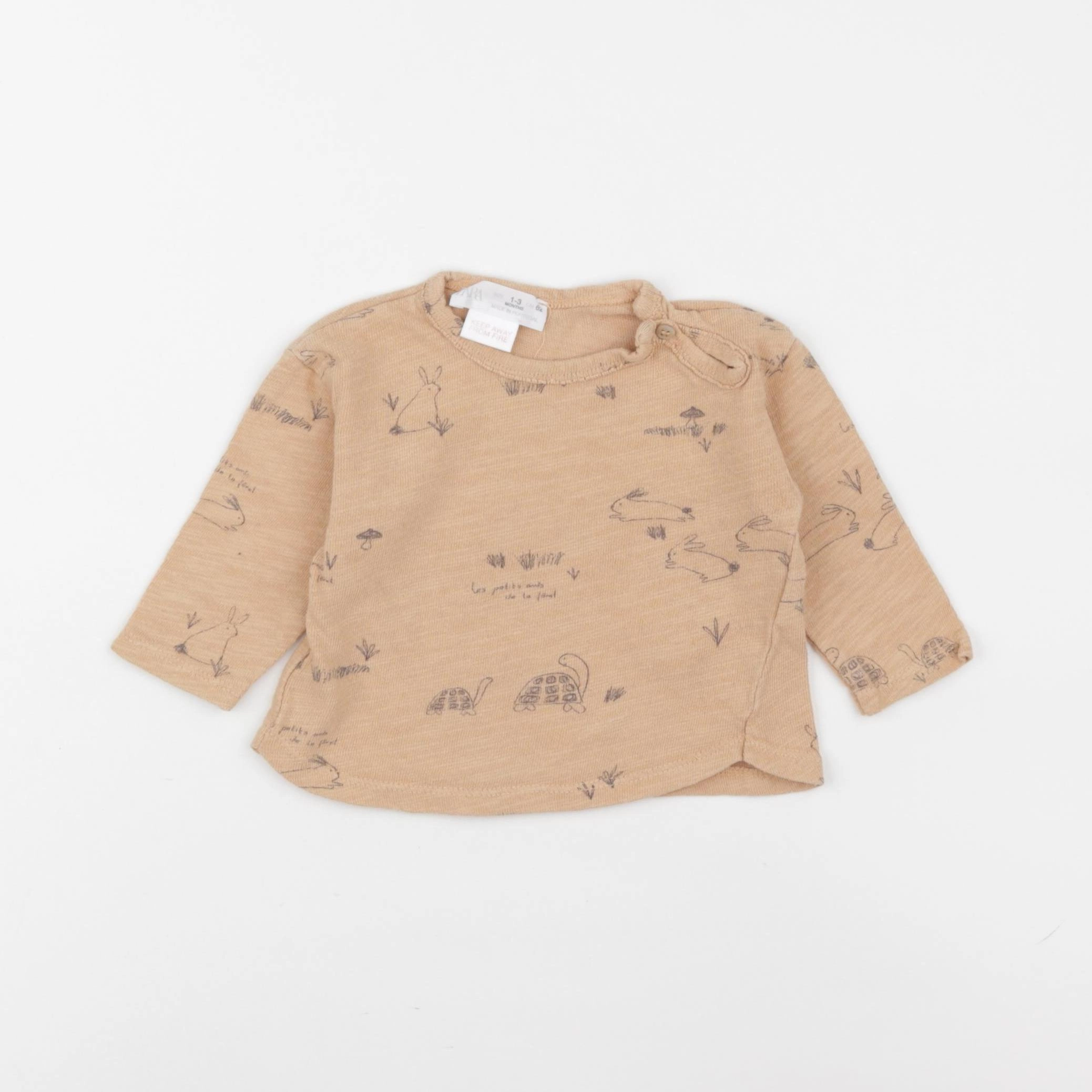 Zara - tee-shirt orange - 1/3 mois