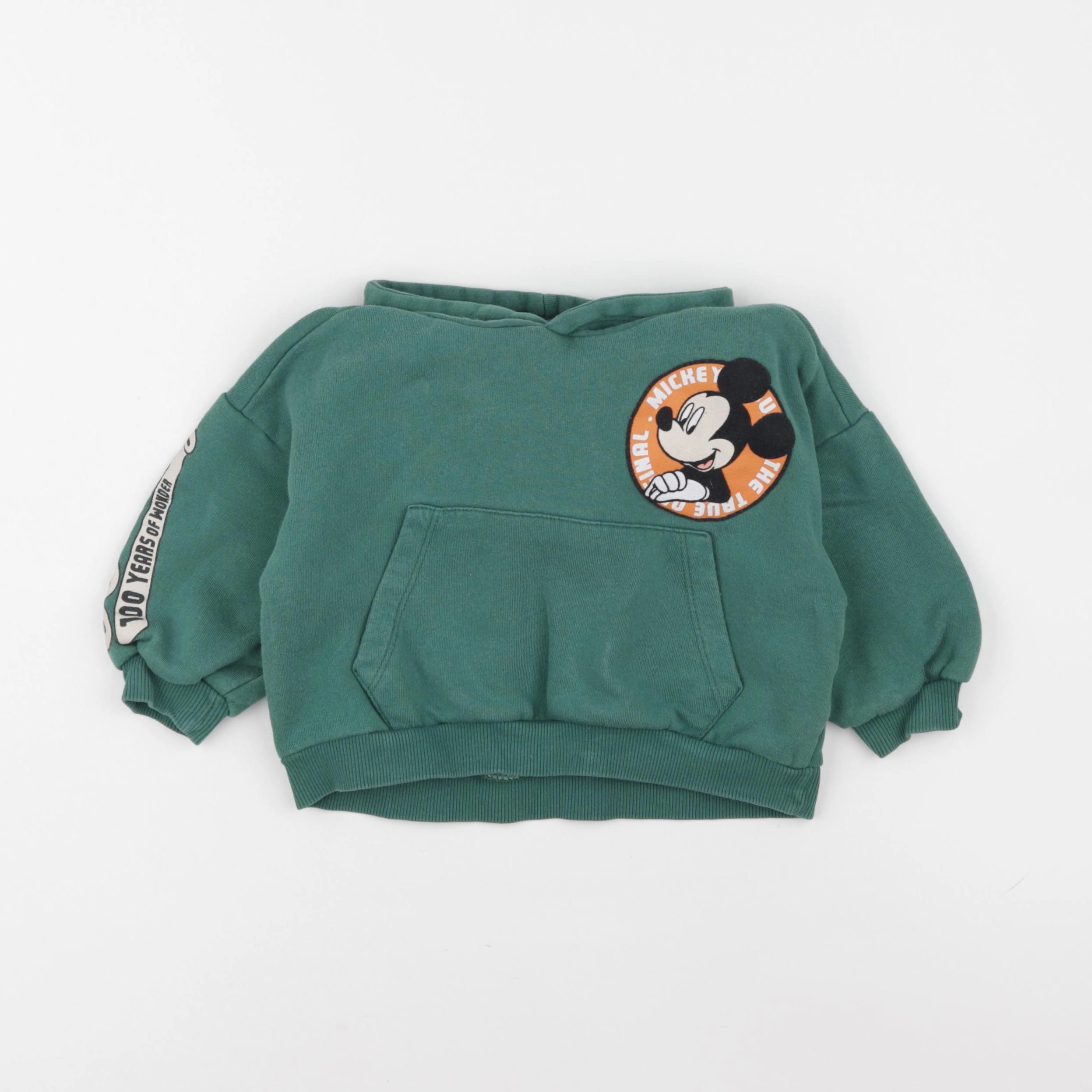 Zara - sweat imprimé au dos vert - 18/24 mois