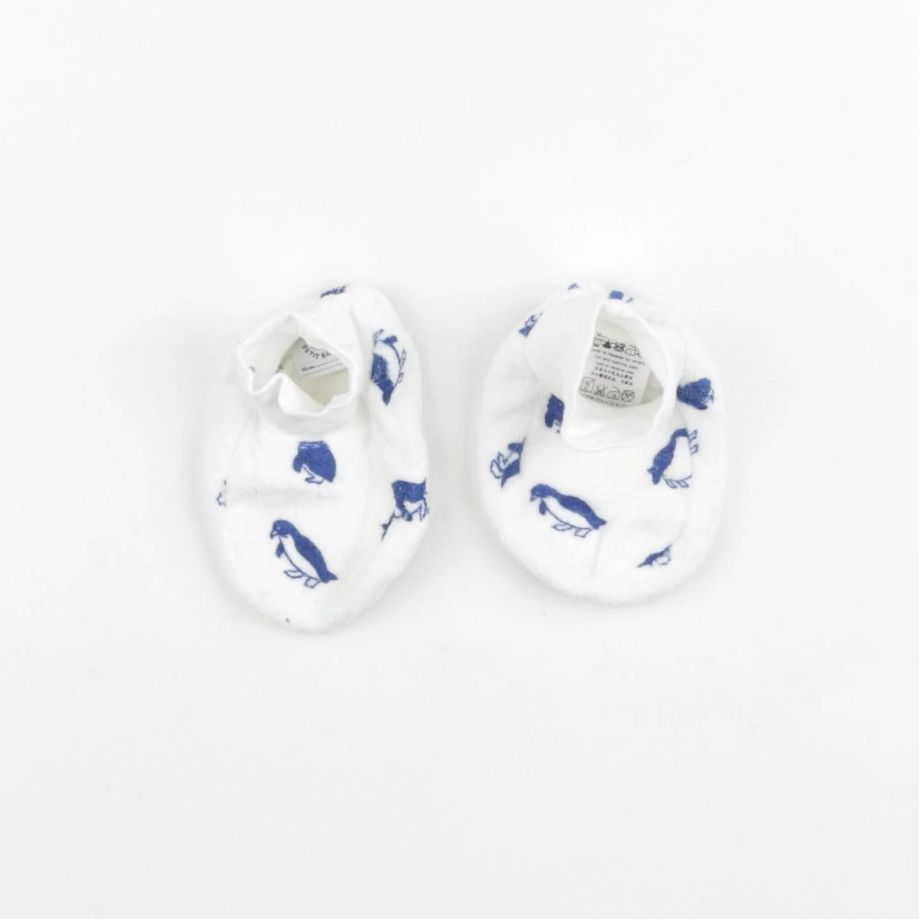 Petit Bateau - chaussons blanc, bleu - pointure 19/20