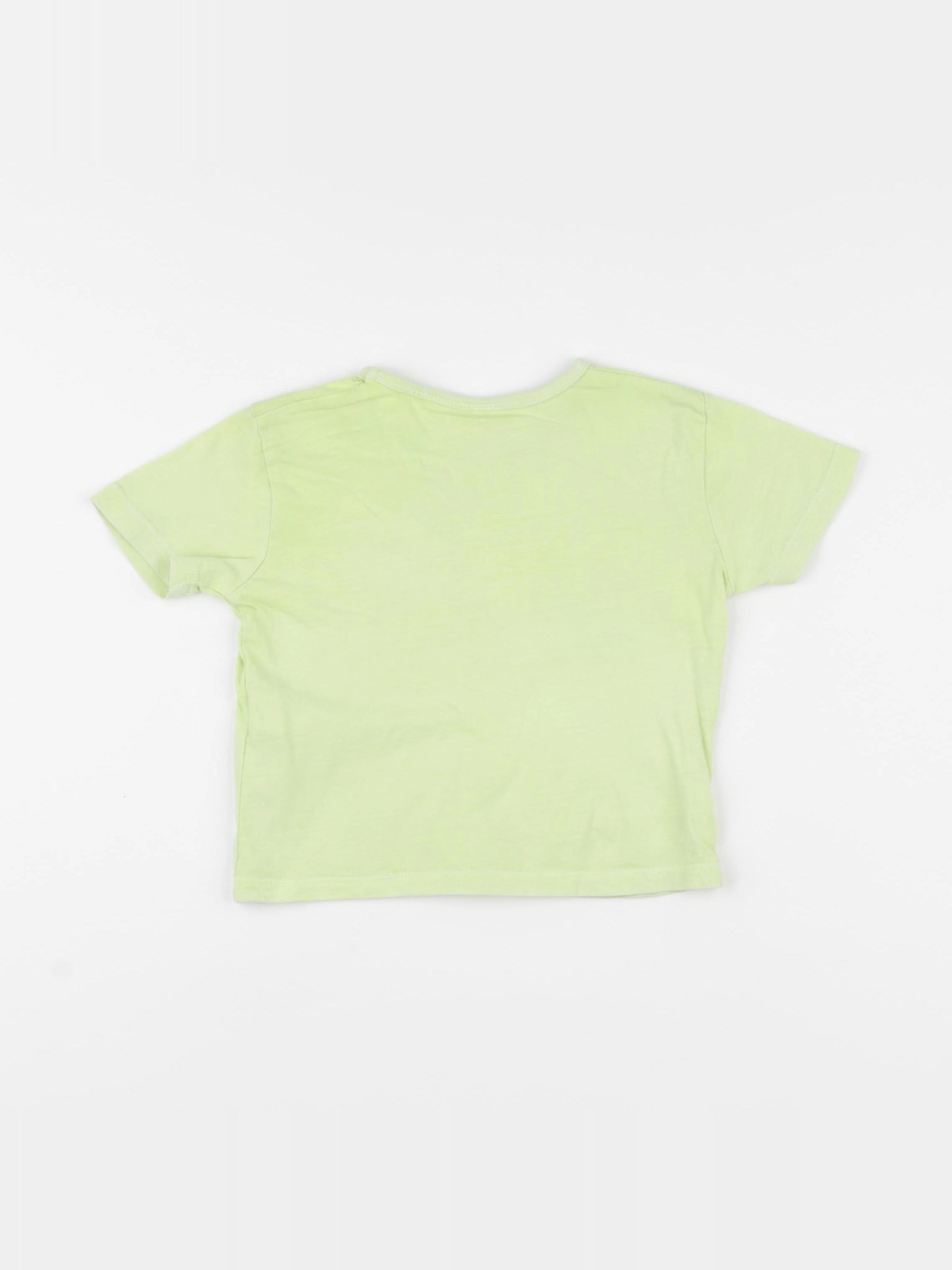 Zara - tee-shirt jaune fluo - 6/9 mois