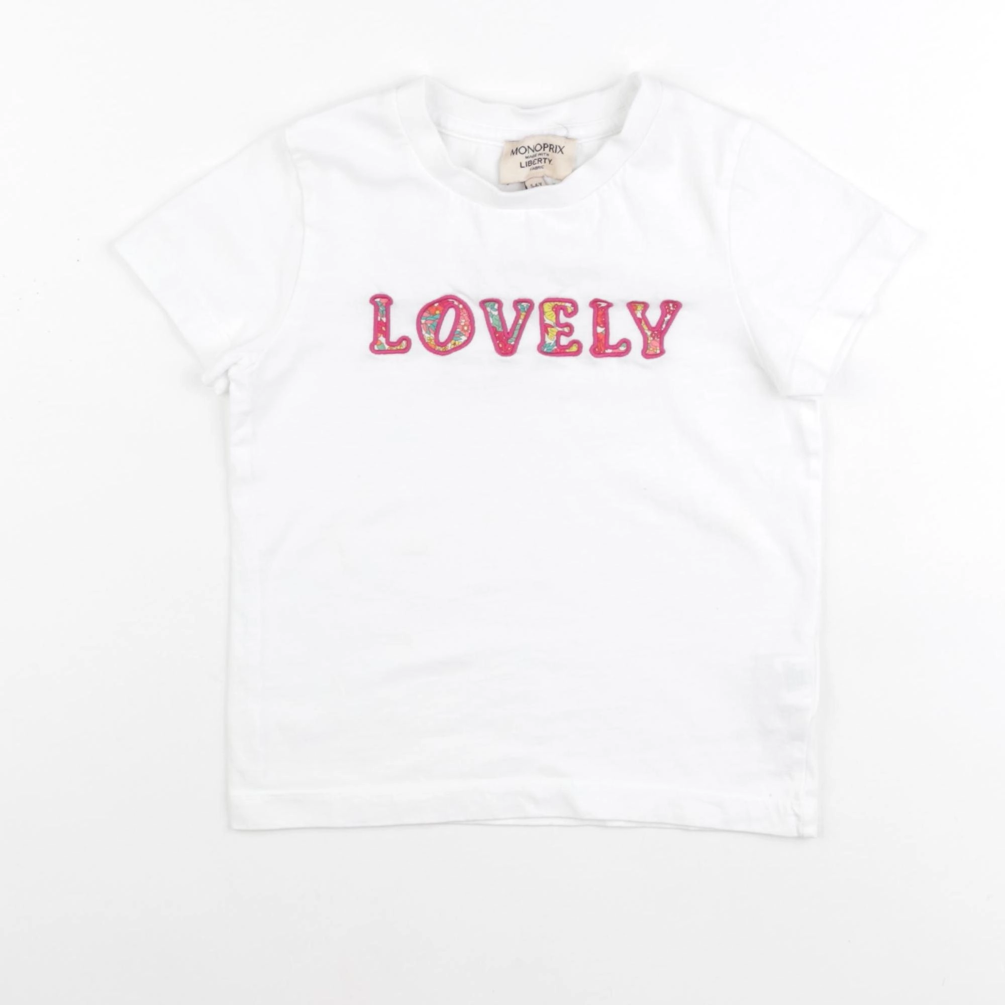 Monoprix - tee-shirt blanc - 5/6 ans