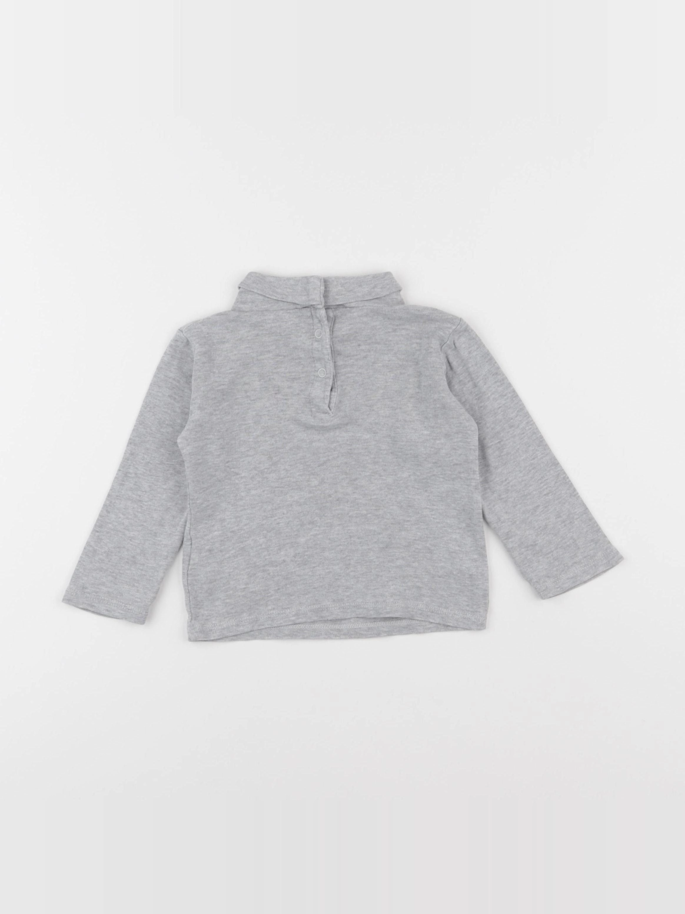 Vertbaudet - sous-pull gris - 18 mois