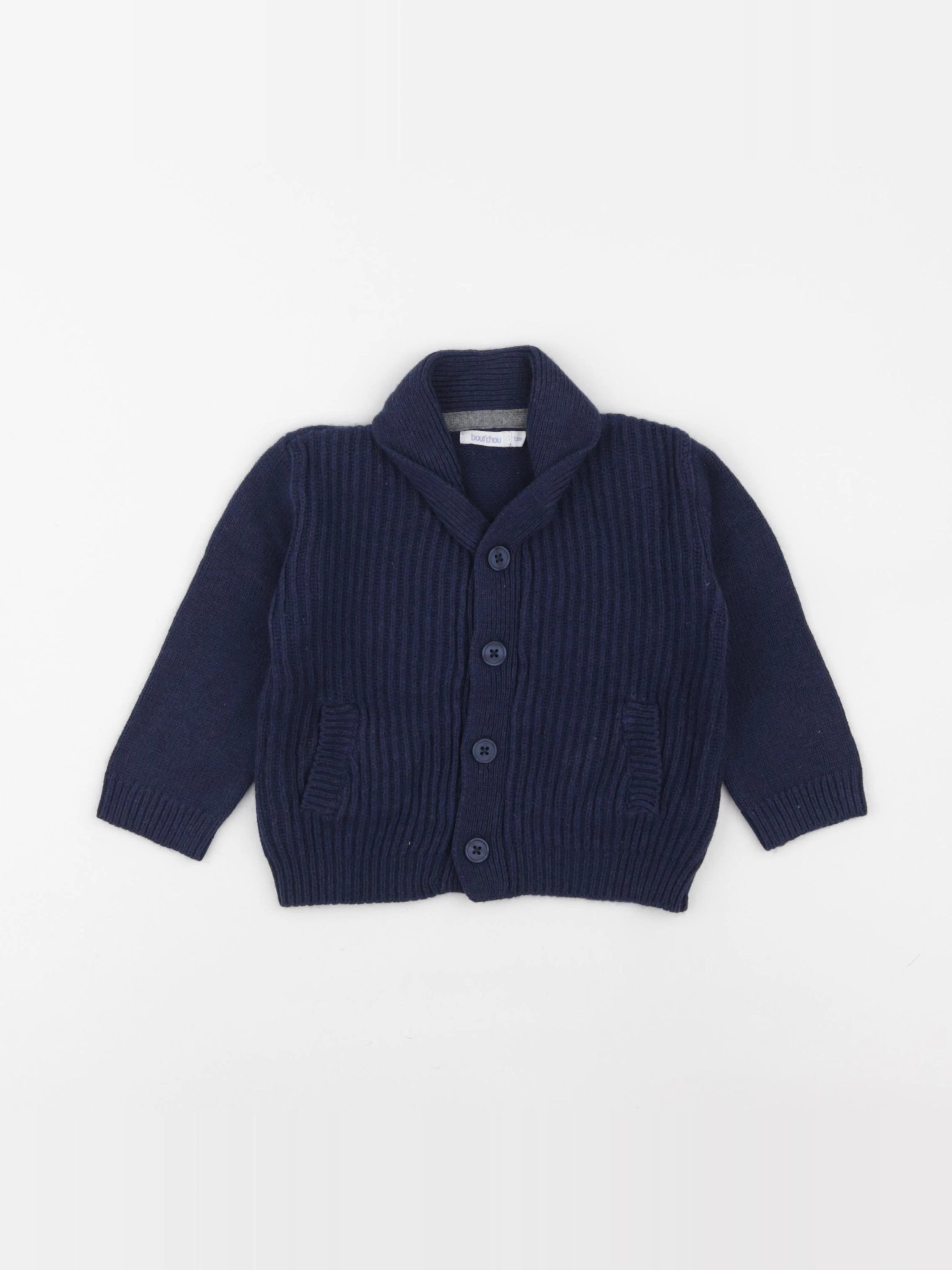 Boutchou - gilet bleu - 12 mois