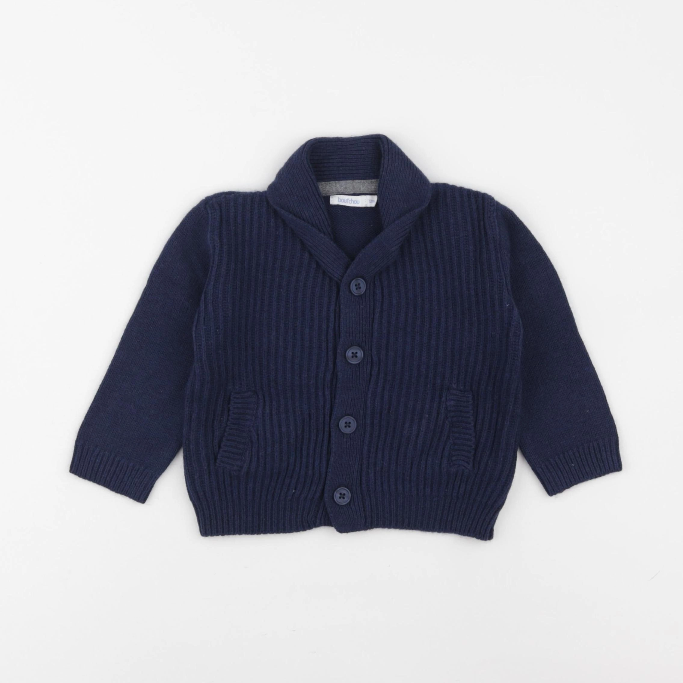 Boutchou - gilet bleu - 12 mois
