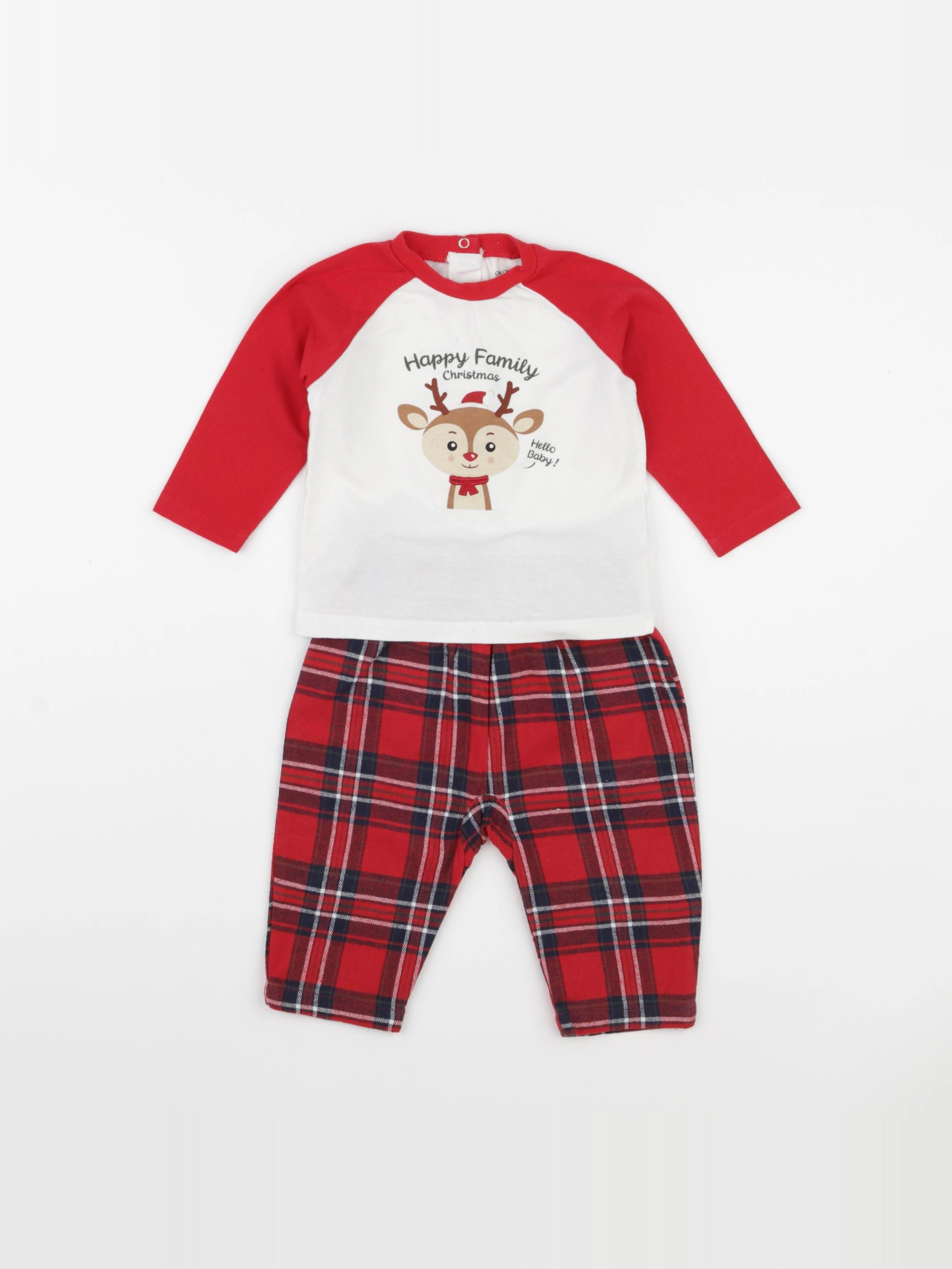 Vertbaudet - pyjama coton rouge - 6/9 mois