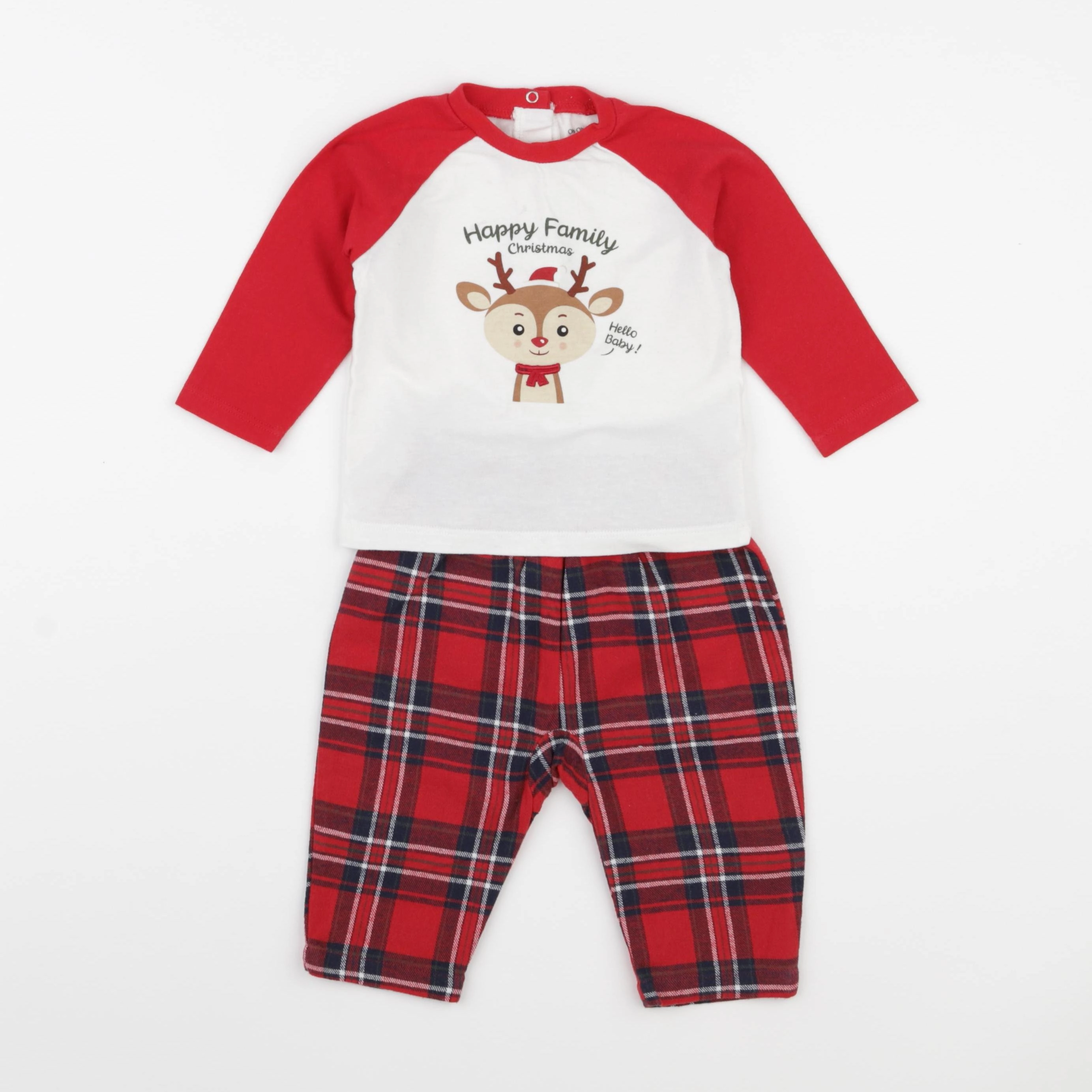 Vertbaudet - pyjama coton rouge - 6/9 mois