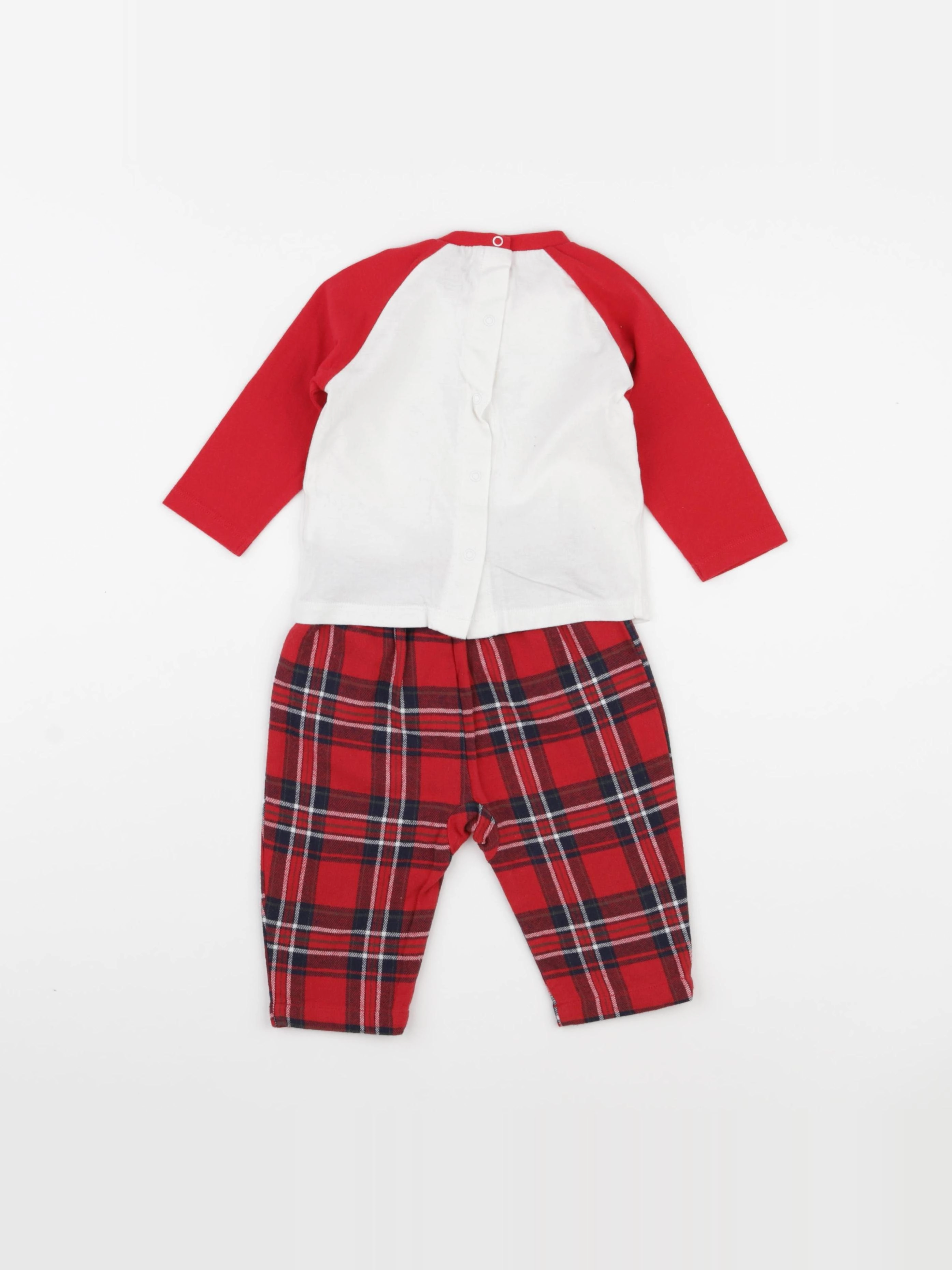 Vertbaudet - pyjama coton rouge - 6/9 mois