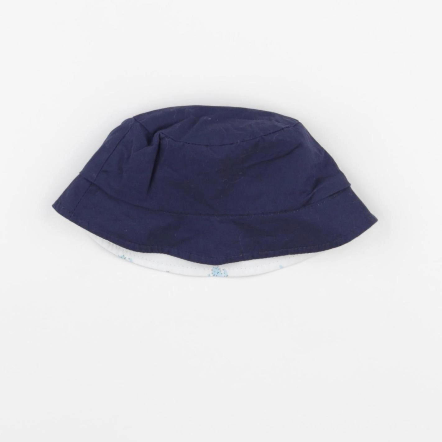 Vertbaudet - chapeau réversible blanc, bleu - 6/12 mois