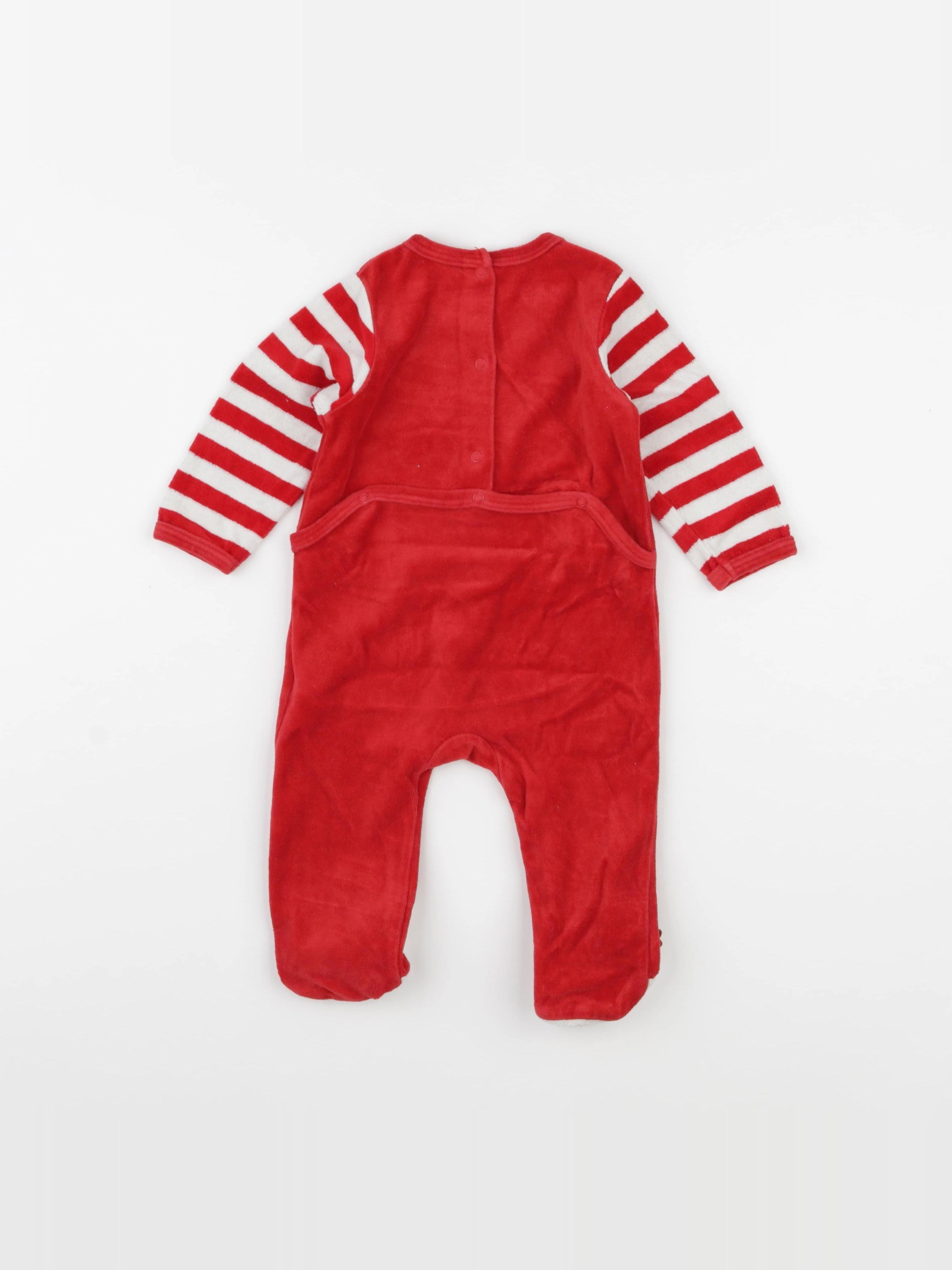 Vertbaudet - pyjama velours rouge - 9 mois