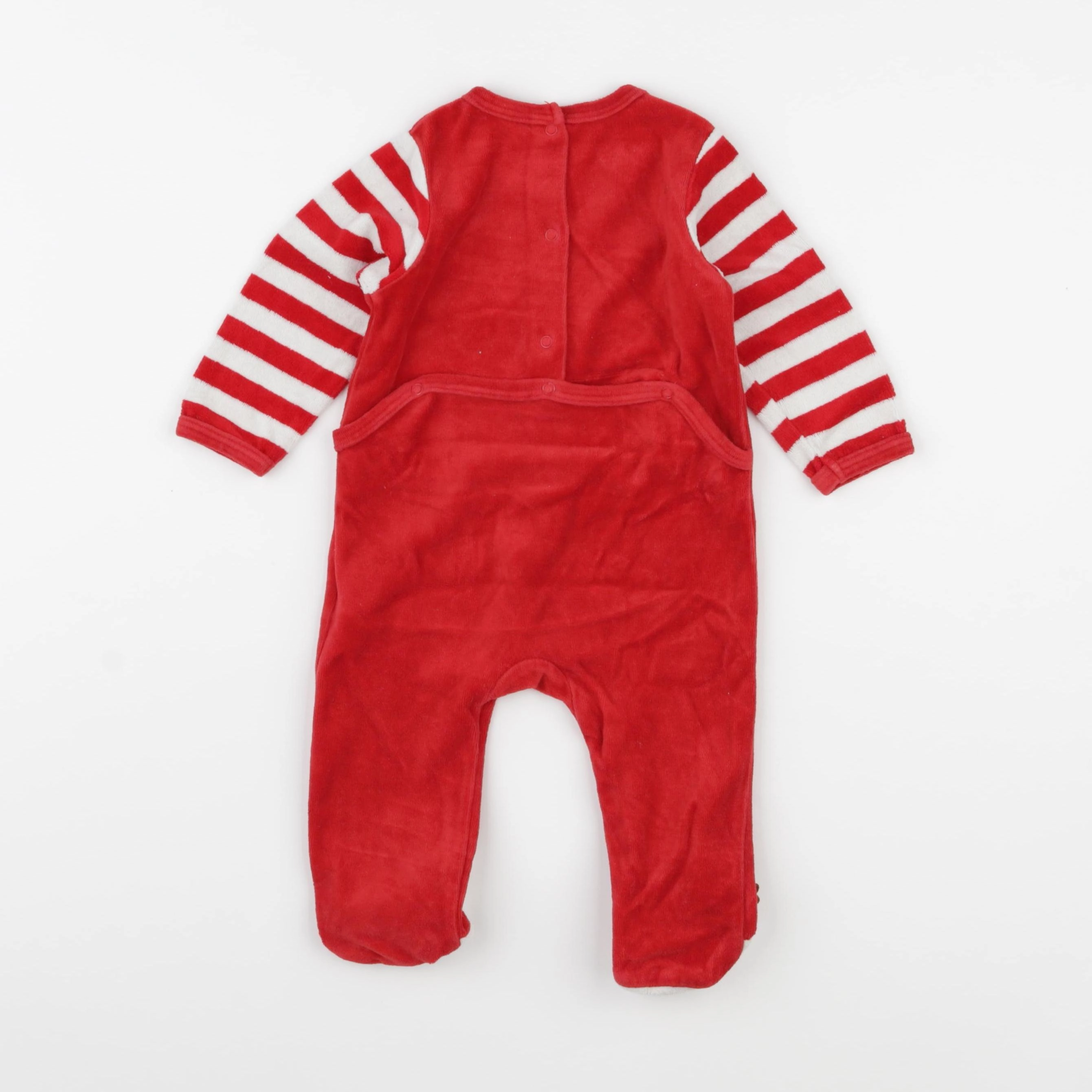 Vertbaudet - pyjama velours rouge - 9 mois