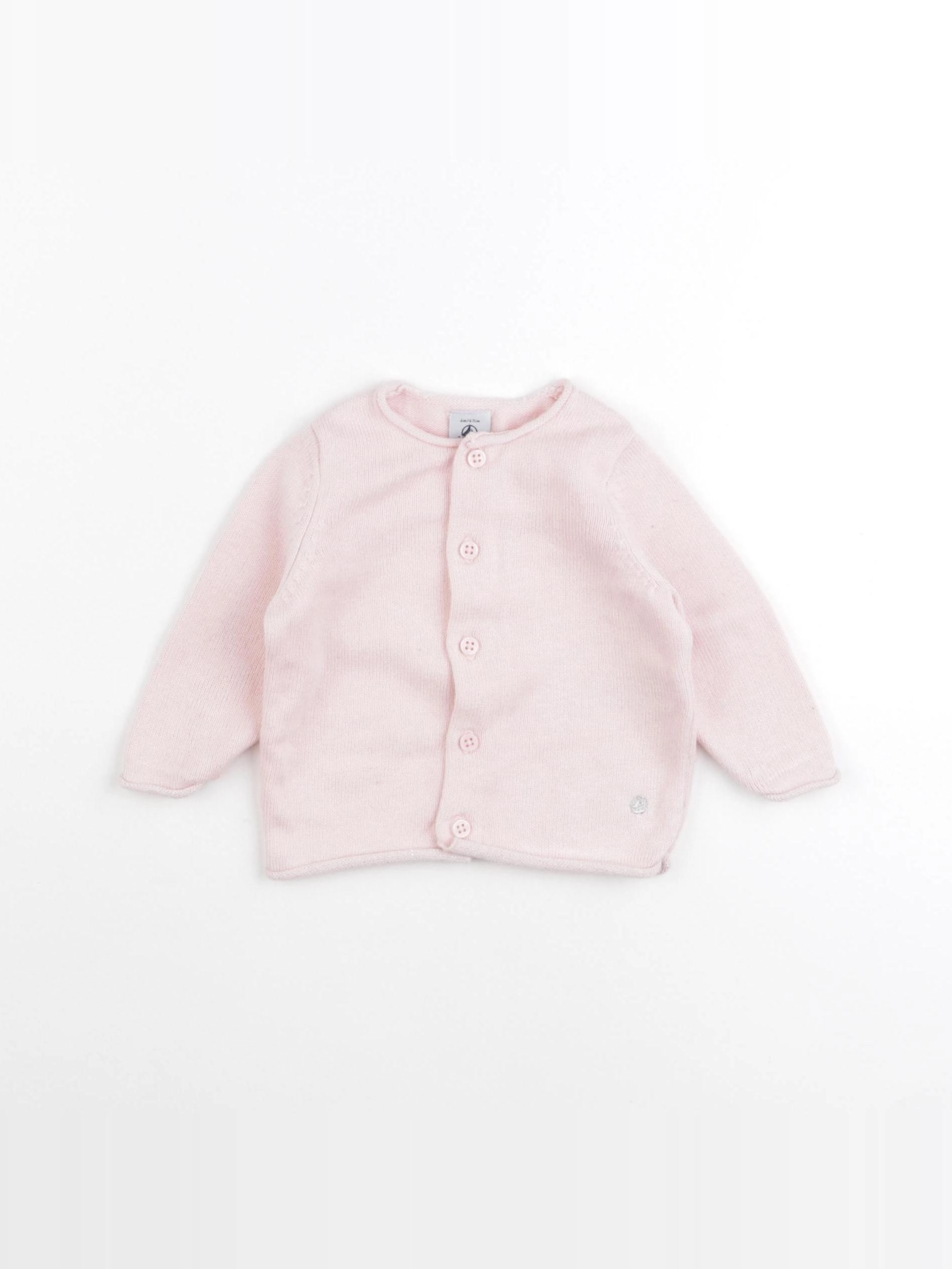 Petit Bateau - gilet rose - 6 mois