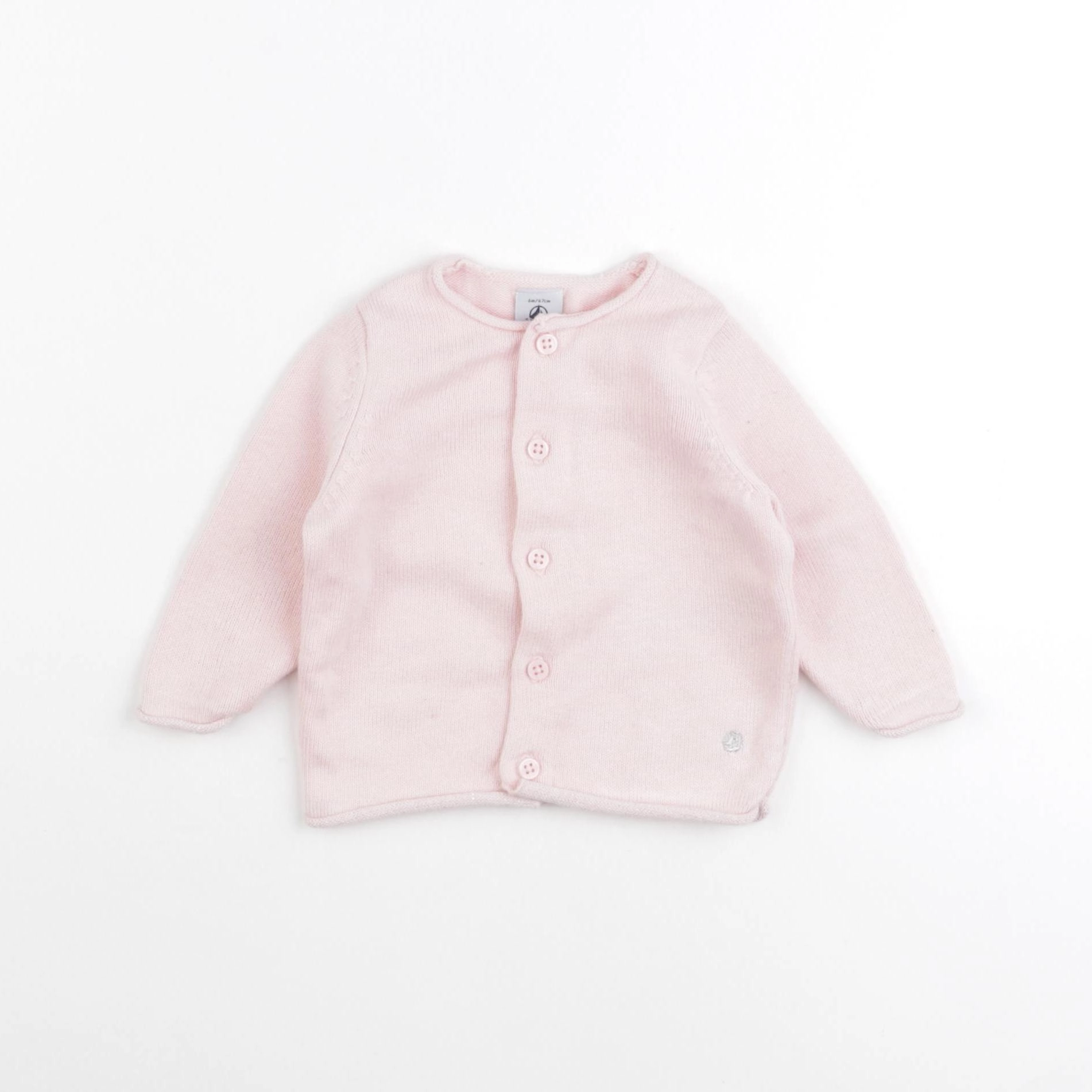 Petit Bateau - gilet rose - 6 mois
