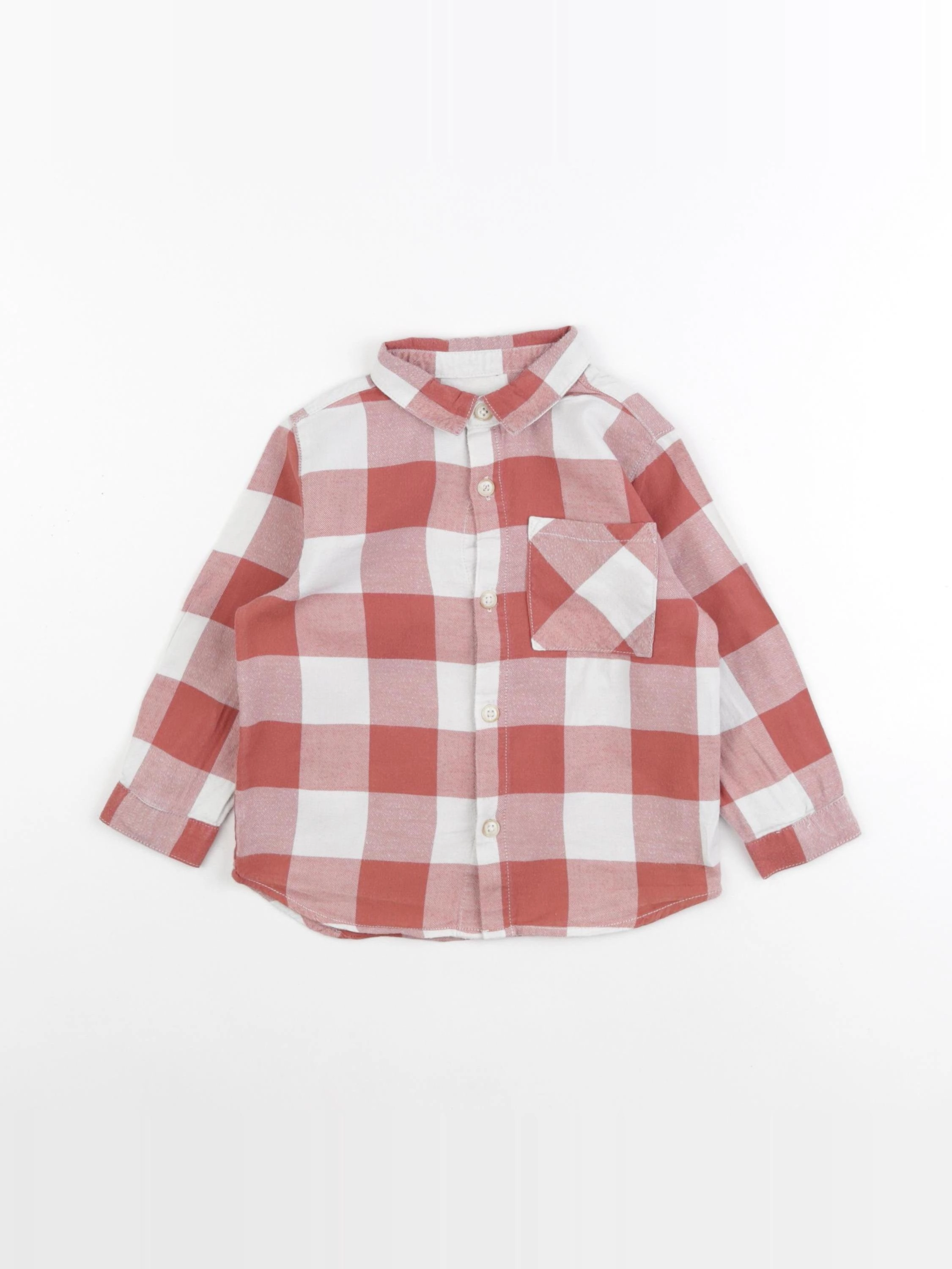 Zara - chemise blanc, rouge - 18/24 mois