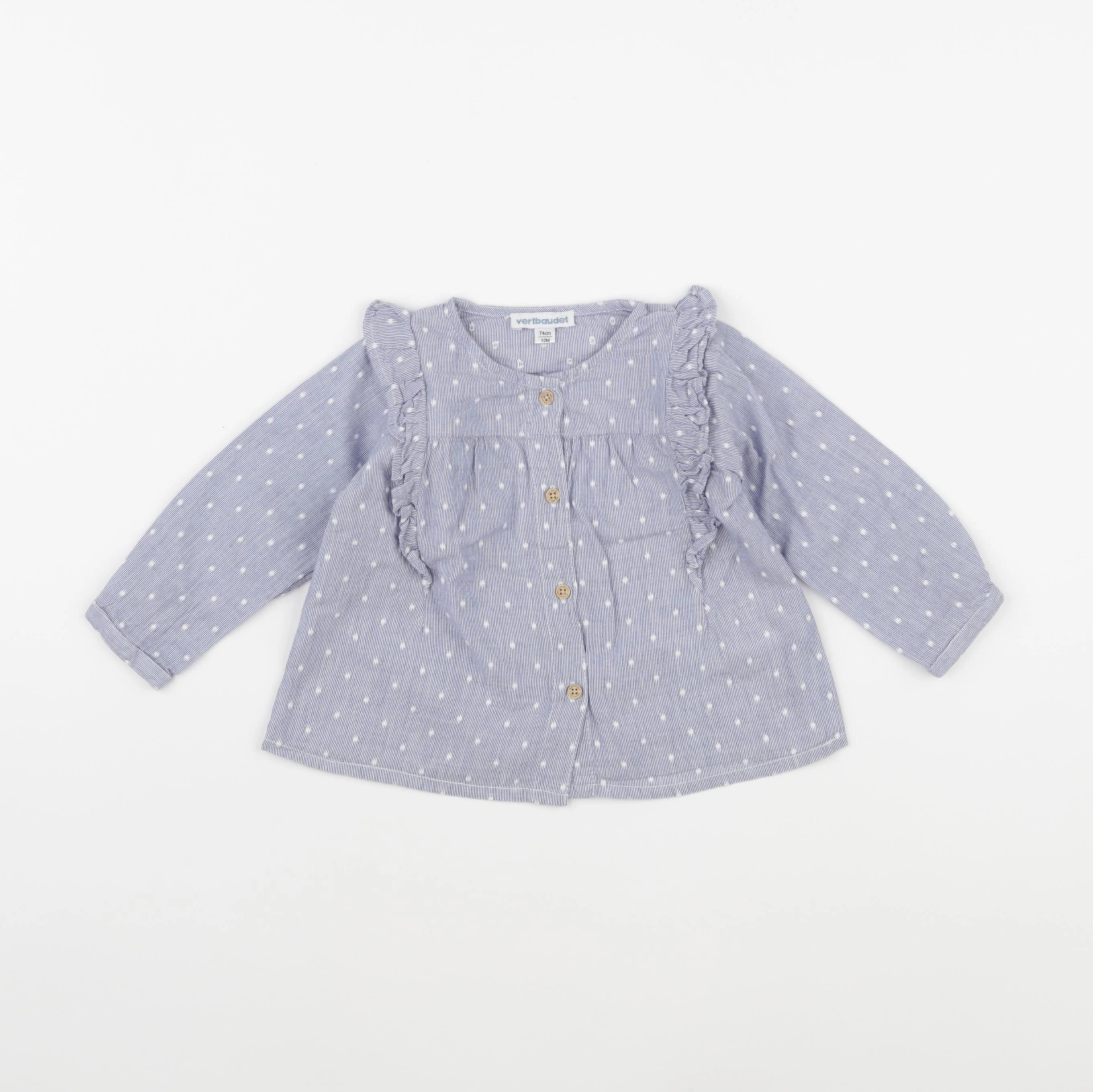 Vertbaudet - blouse bleu - 12 mois