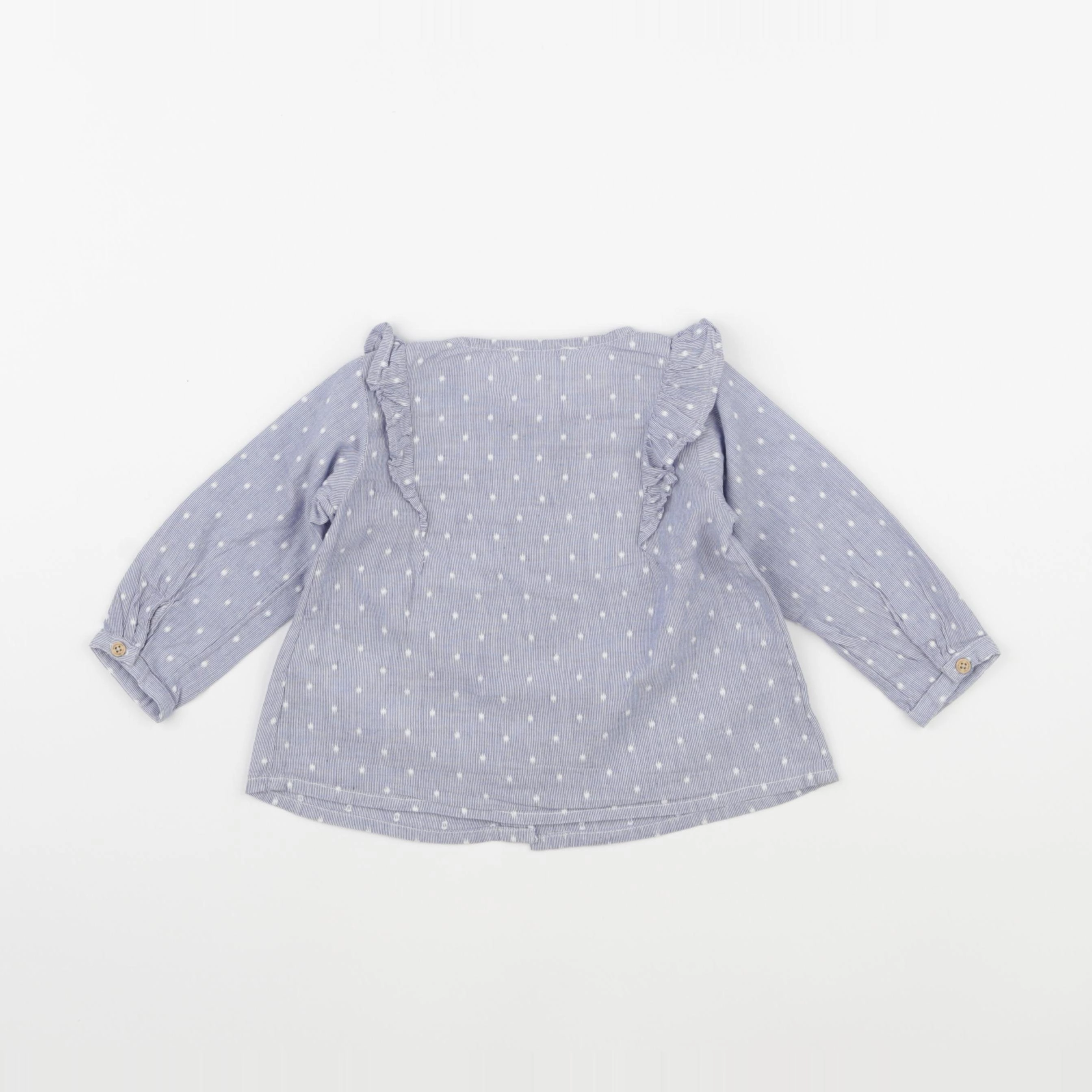 Vertbaudet - blouse bleu - 12 mois