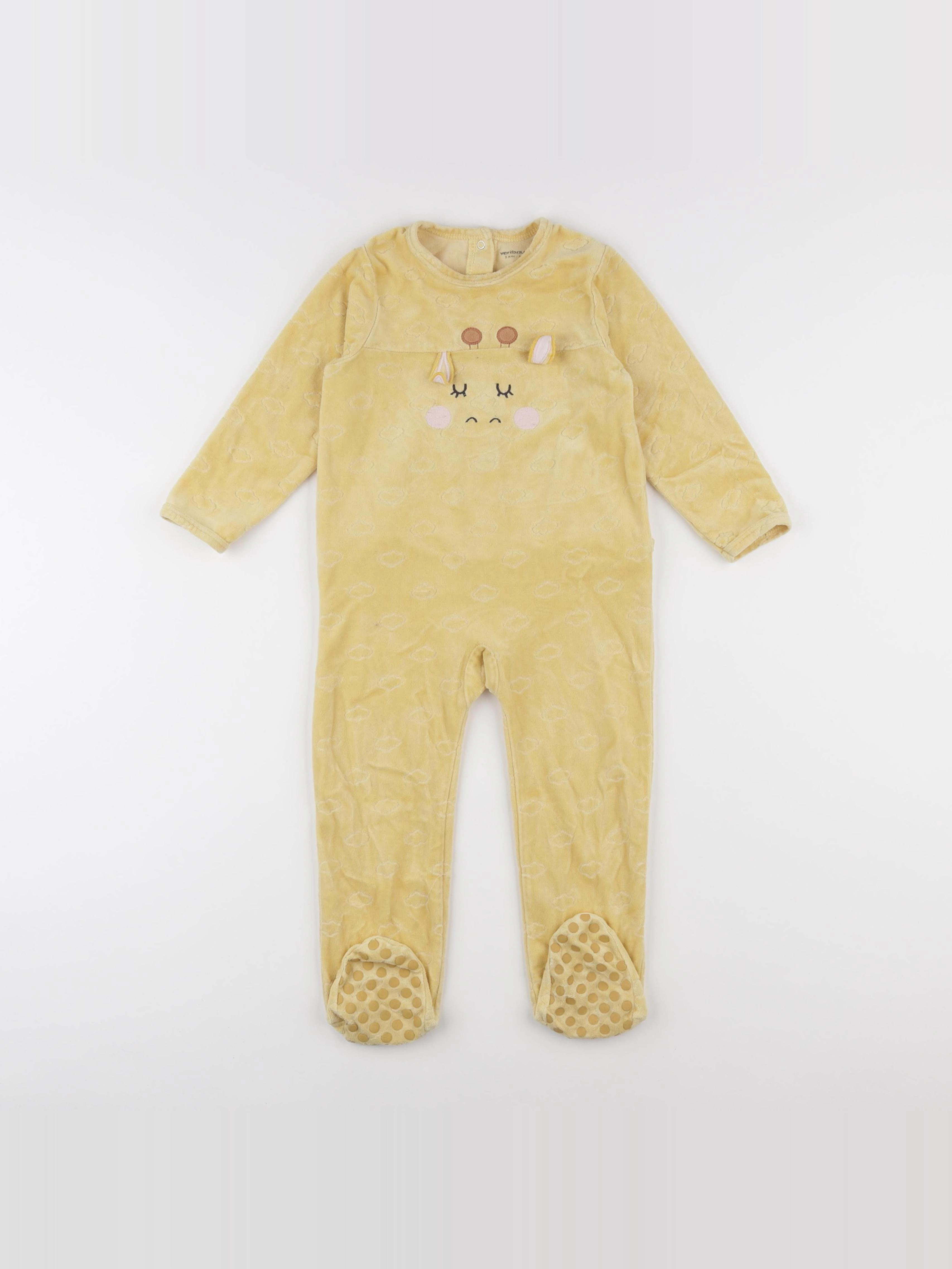 Vertbaudet - pyjama velours jaune - 3 ans